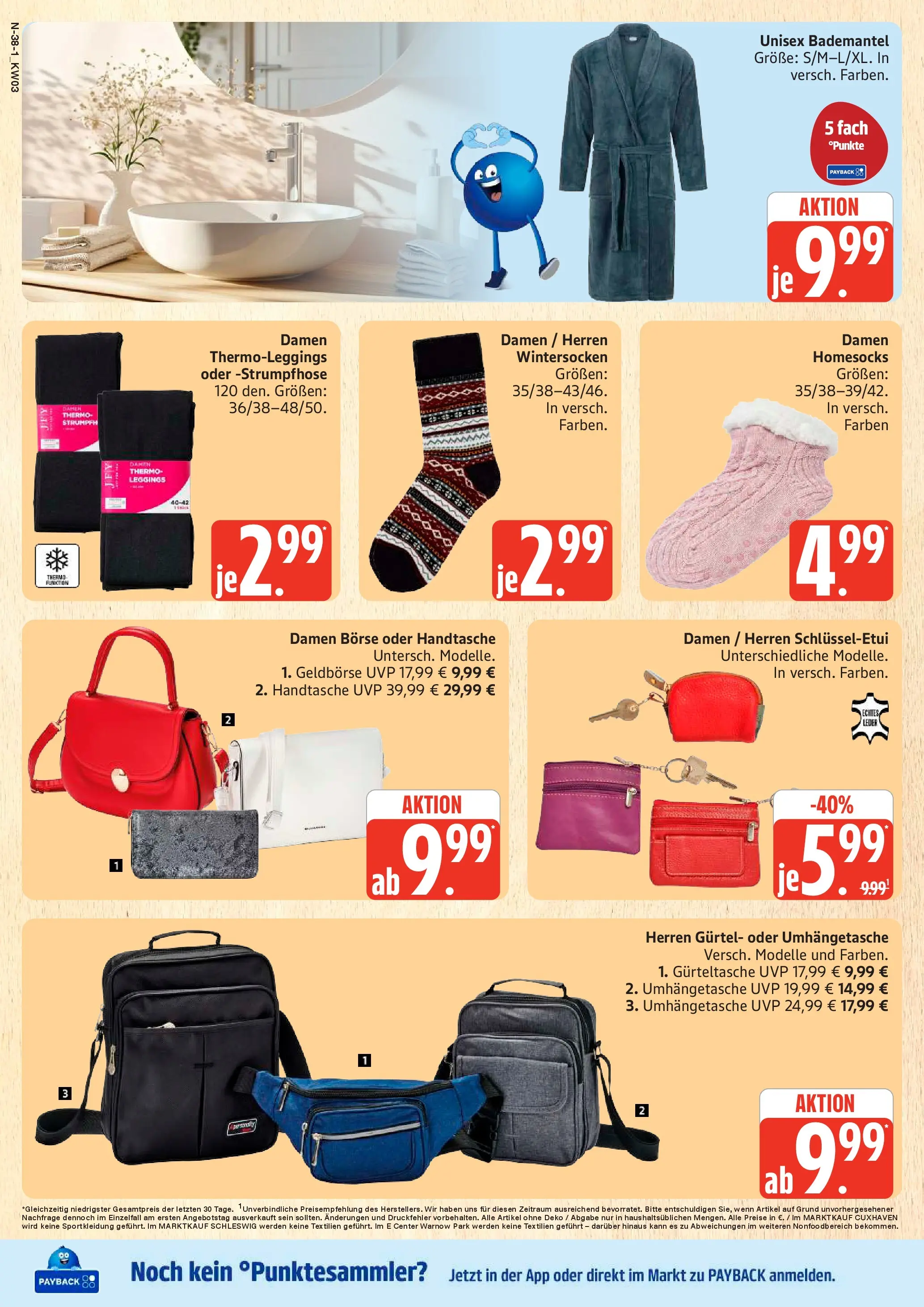 Edeka prospekt Rostock	 (ab 11.01.2026) » Angebote Online | Seite: 38 | Produkte: Leggings, Bademantel, Gürtel, Strumpfhose