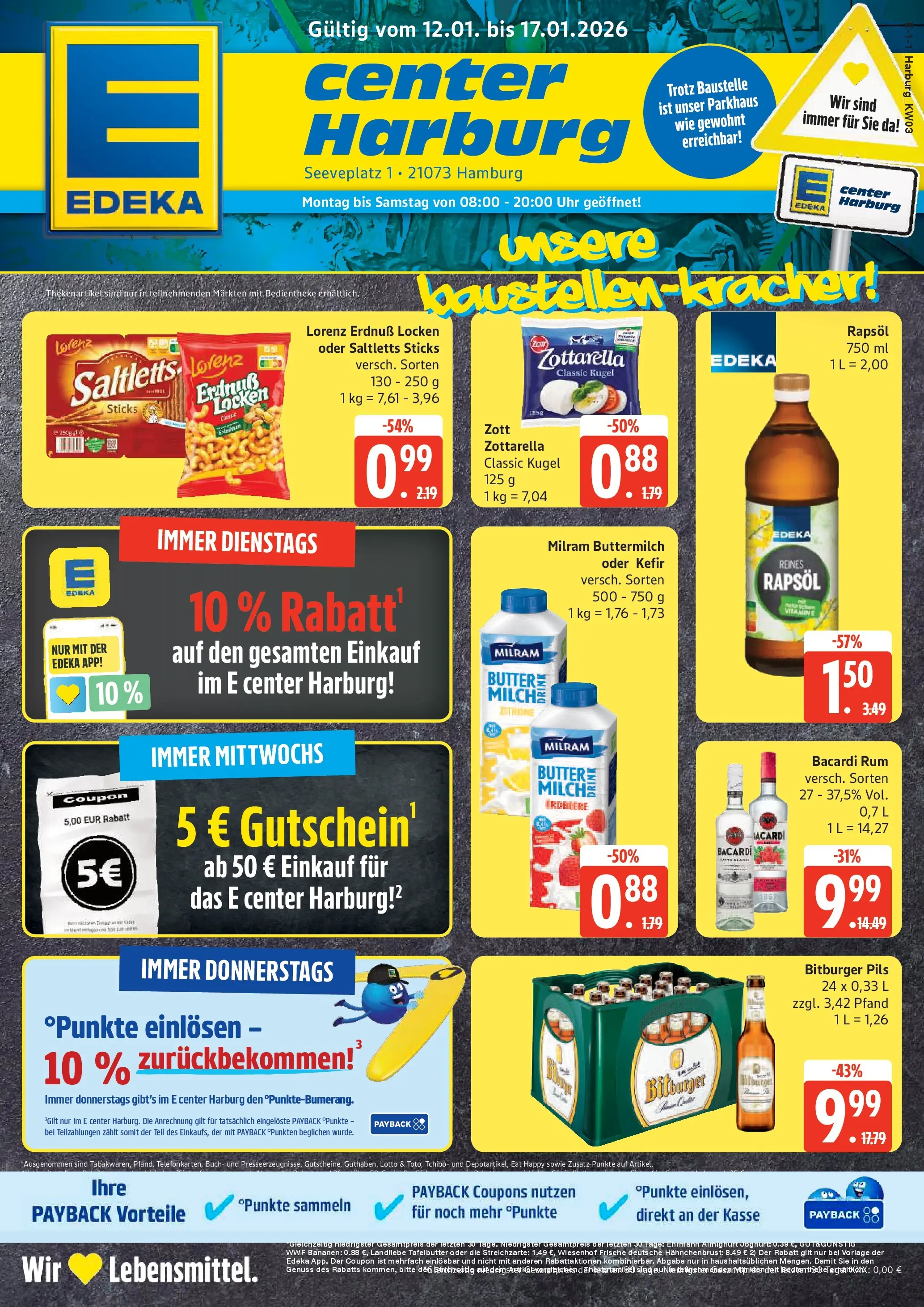 Edeka prospekt Hamburg	 (ab 11.01.2026) » Angebote Online | Seite: 1 | Produkte: Buttermilch, Joghurt, Pils, Milram