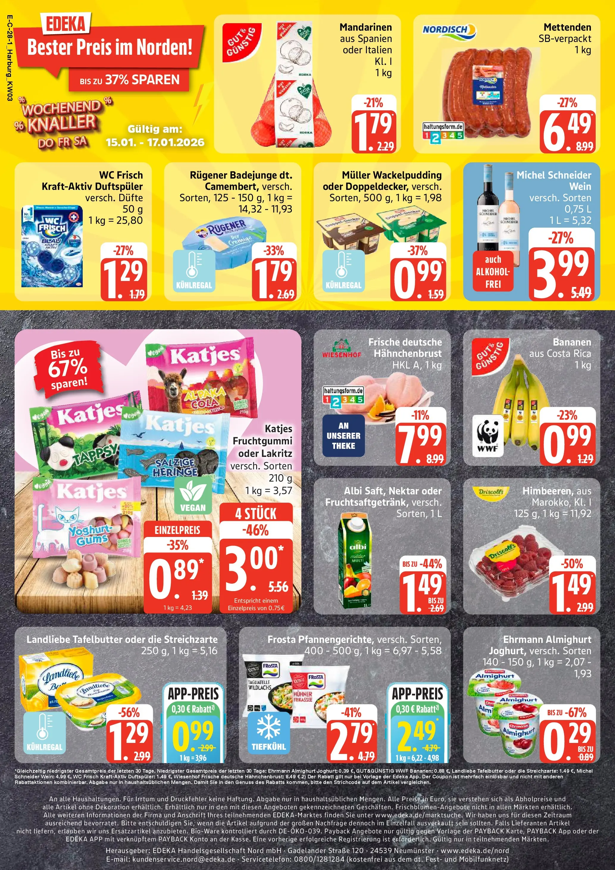Edeka prospekt Hamburg	 (ab 11.01.2026) » Angebote Online | Seite: 33 | Produkte: Cola, Mandarinen, Frosta, Hahnchenbrust