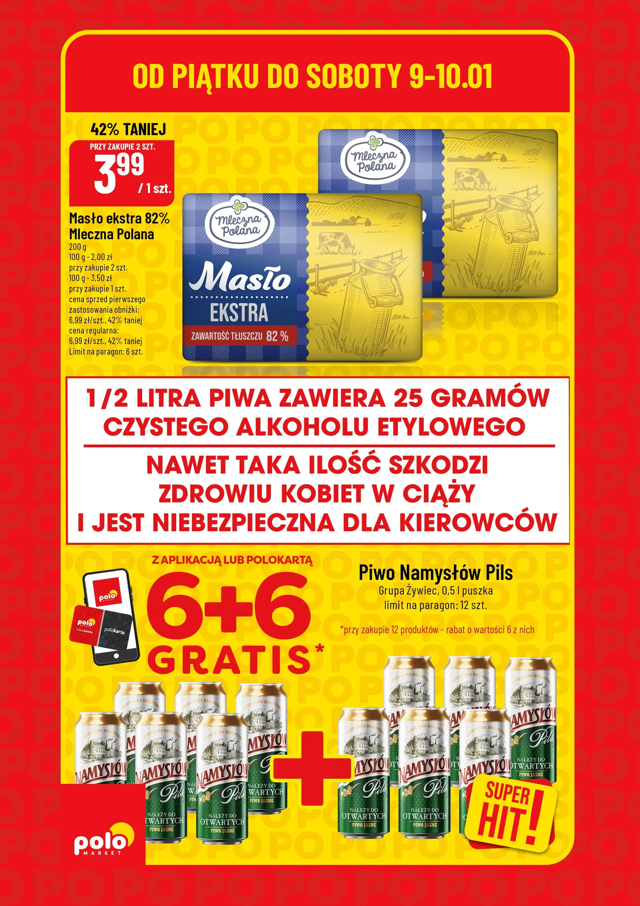 Nowa POLOmarket gazetka od jutra 08.01.2026 (PDF) | Strona: 2 | Produkty: Masło, Piwo, Piwo Namysłów