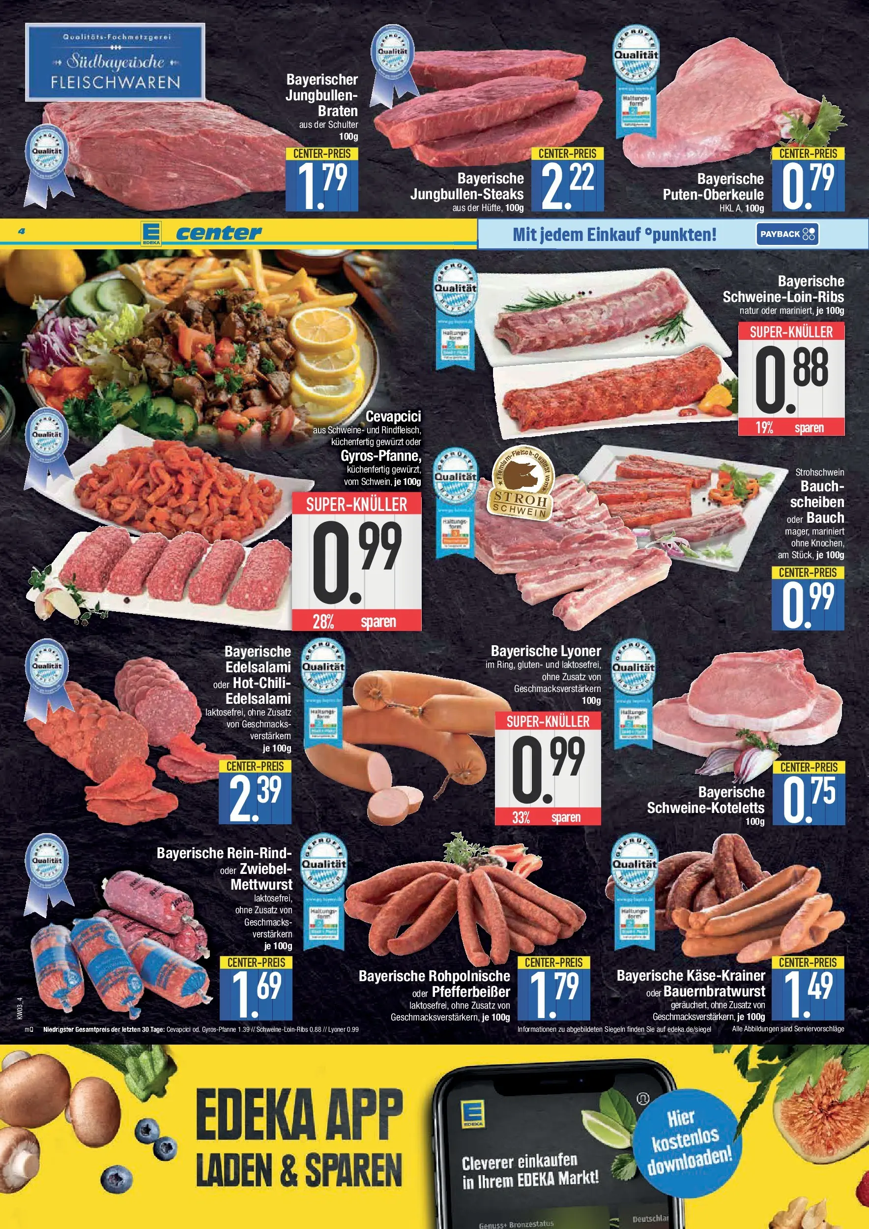 Edeka prospekt Bad Reichenhall	 (ab 11.01.2026) » Angebote Online | Seite: 4 | Produkte: Cevapcici, Käsekrainer, Salami, Steak