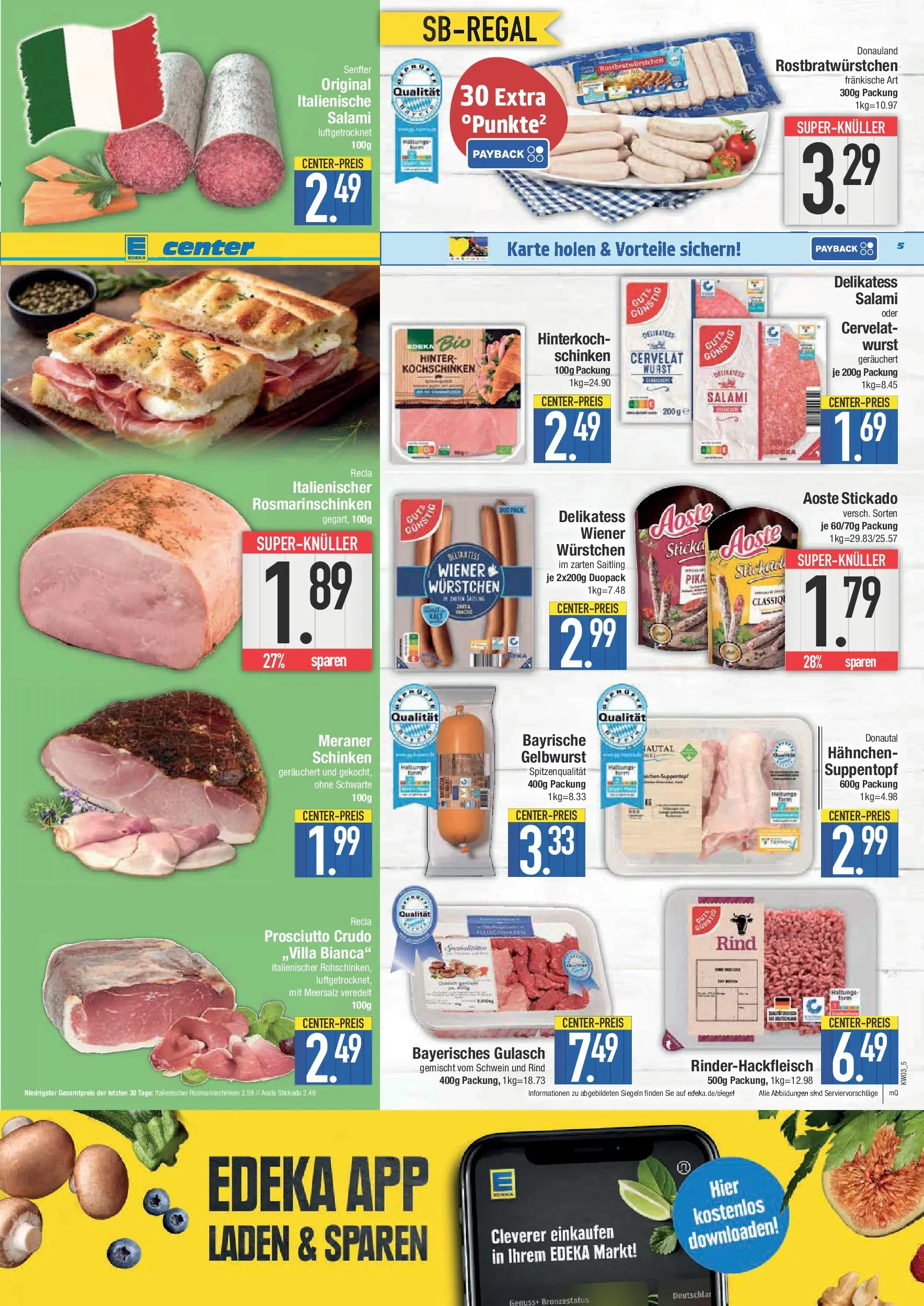 Edeka prospekt Bad Reichenhall	 (ab 11.01.2026) » Angebote Online | Seite: 5 | Produkte: Hahnchen, Gulasch, Wurst, Schinken