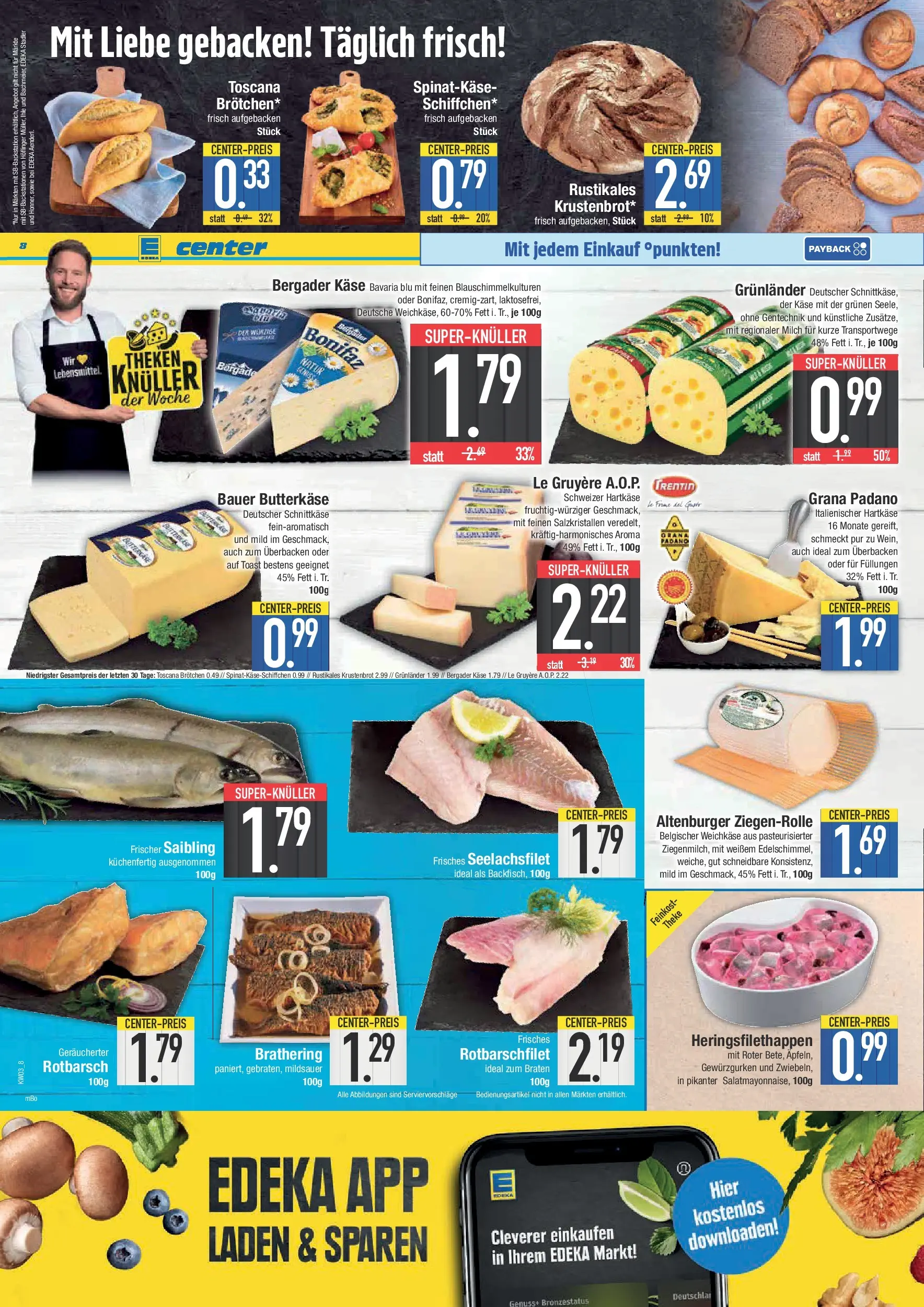 Edeka prospekt Bad Reichenhall	 (ab 11.01.2026) » Angebote Online | Seite: 8 | Produkte: Milch, Theke, Toast, Grunlander