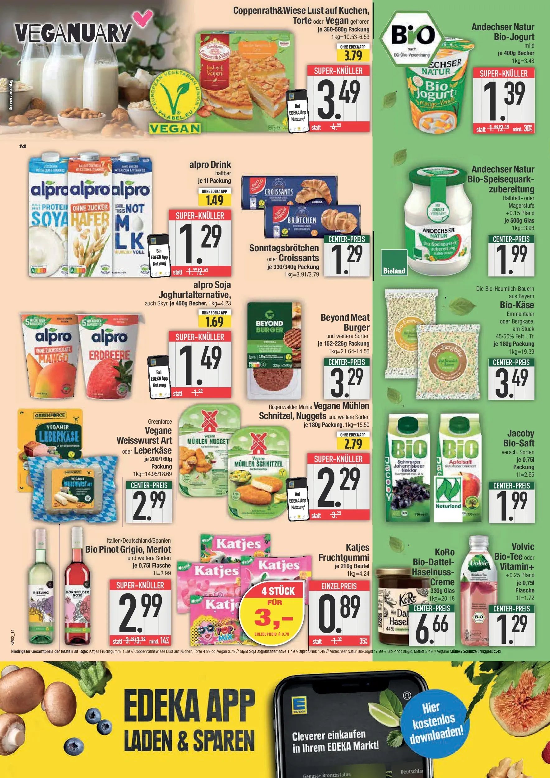 Edeka prospekt Bad Reichenhall	 (ab 11.01.2026) » Angebote Online | Seite: 14 | Produkte: Mühle, Weißwurst, Alpro, Zucker