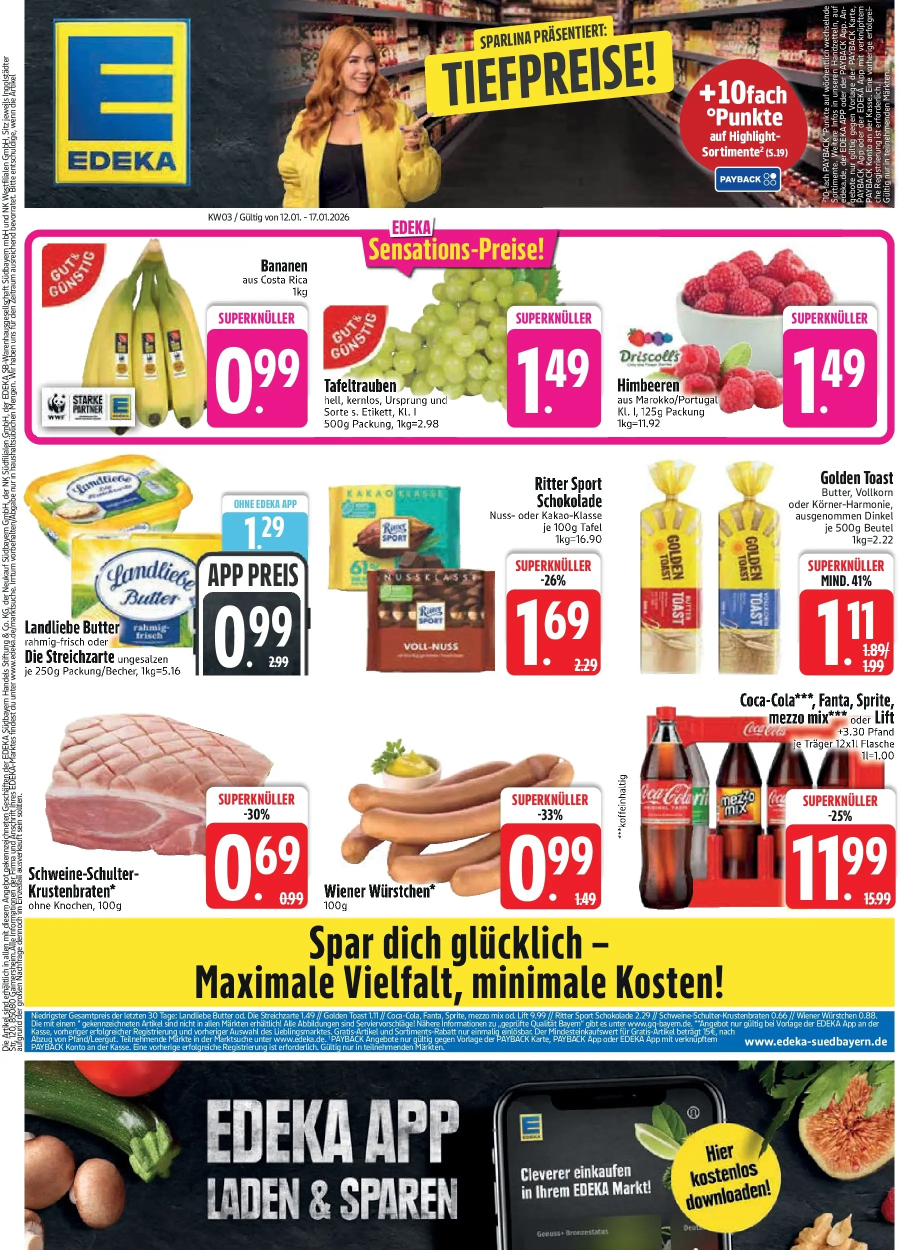 Edeka prospekt Zwiesel	 (ab 11.01.2026) » Angebote Online | Seite: 3 | Produkte: Schokolade, Ritter sport, Bananen, Krustenbraten