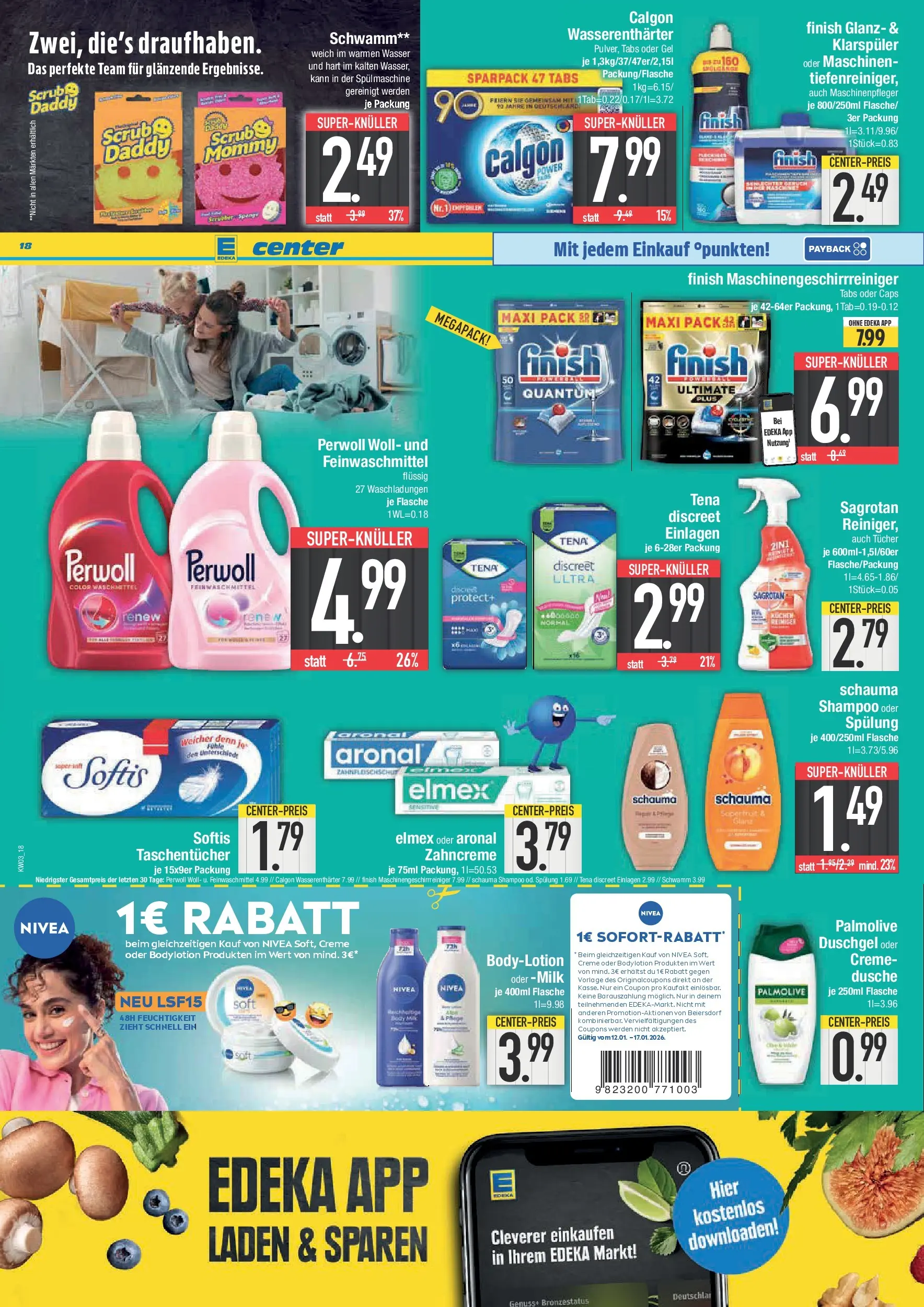 Edeka prospekt Bad Reichenhall	 (ab 11.01.2026) » Angebote Online | Seite: 18 | Produkte: Schauma shampoo, Dusche, Finish, Shampoo