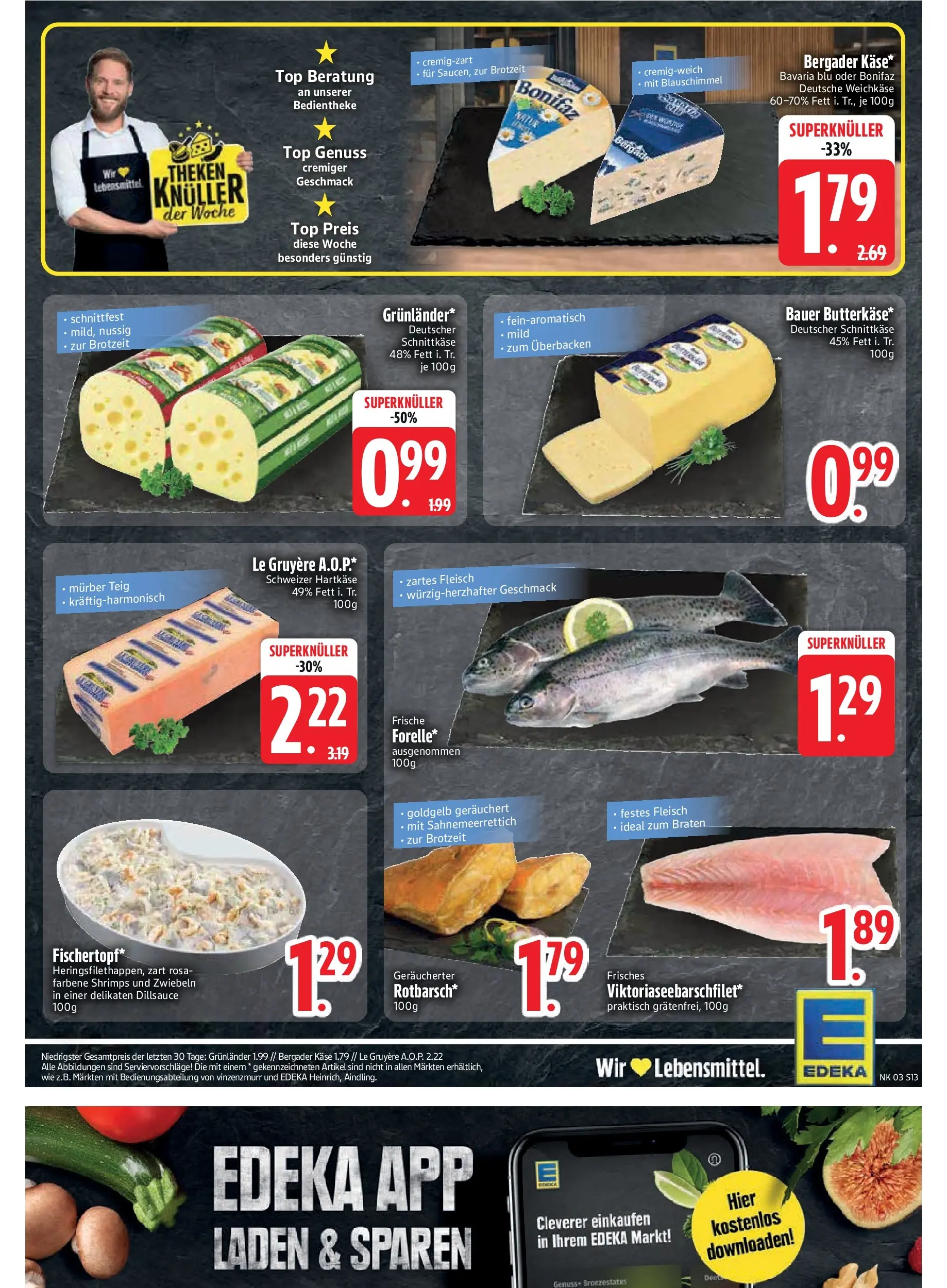 Edeka prospekt Inning/Ammersee	 (ab 11.01.2026) » Angebote Online | Seite: 15 | Produkte: Top, Zwiebeln, Grunlander, Fleisch