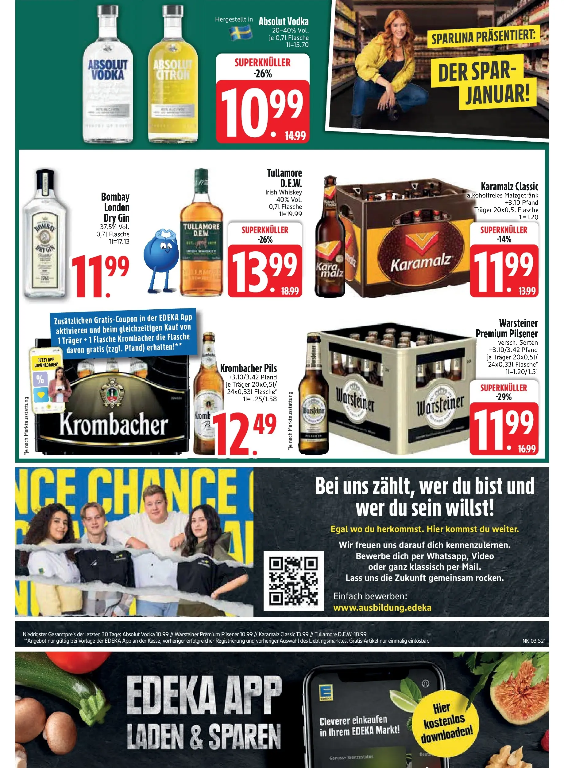 Edeka prospekt Inning/Ammersee	 (ab 11.01.2026) » Angebote Online | Seite: 23 | Produkte: Pils, Warsteiner, Gin, Video