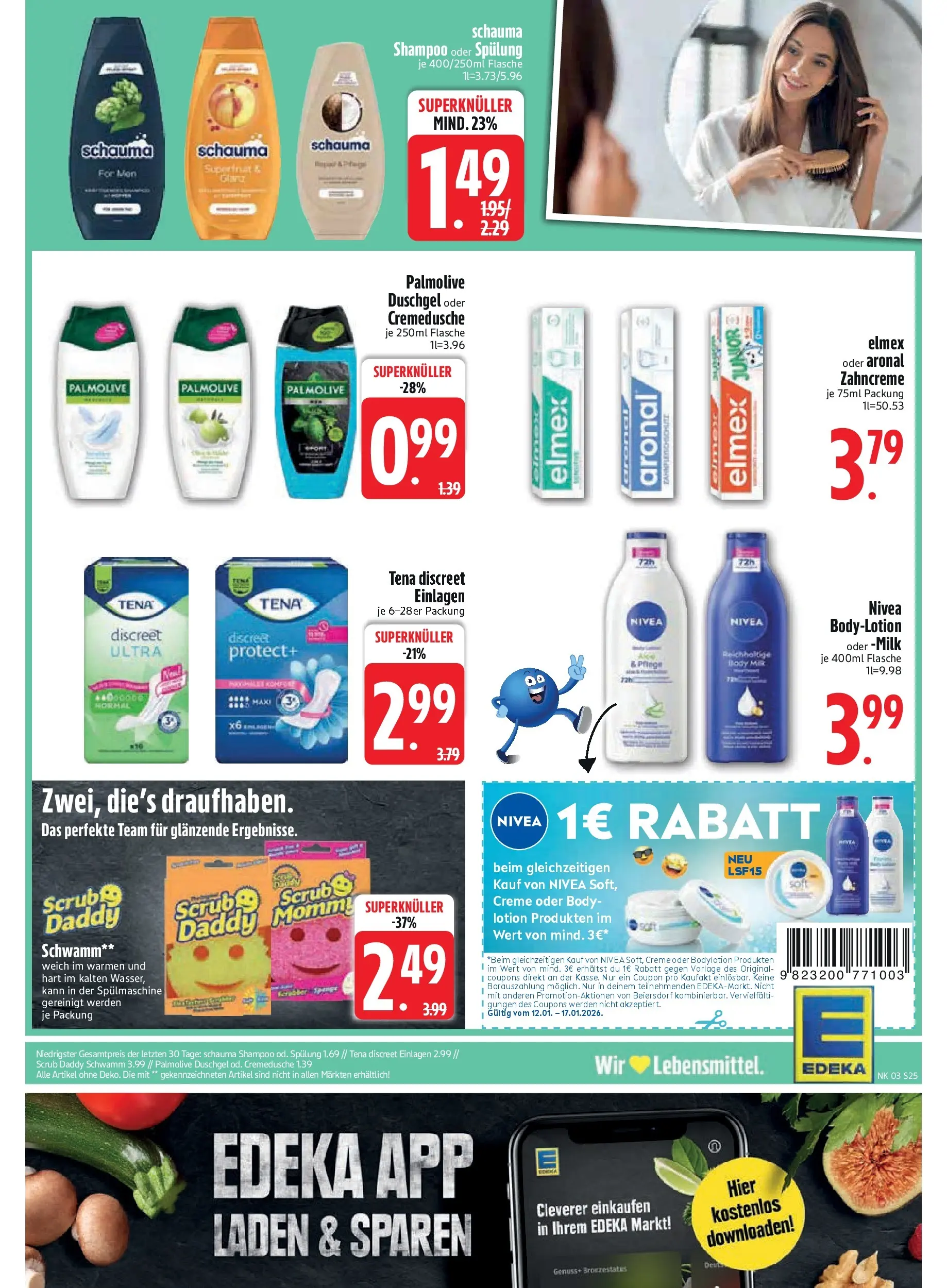 Edeka prospekt Inning/Ammersee	 (ab 11.01.2026) » Angebote Online | Seite: 27 | Produkte: Schauma shampoo, Shampoo, Duschgel, Shower Gel