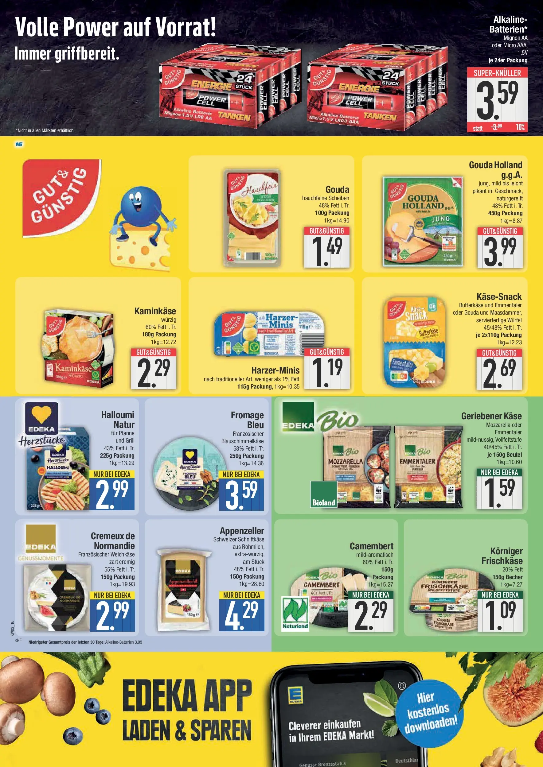 Edeka prospekt Piding	 (ab 11.01.2026) » Angebote Online | Seite: 16 | Produkte: Grill, Mozzarella, Gouda, Frischkase