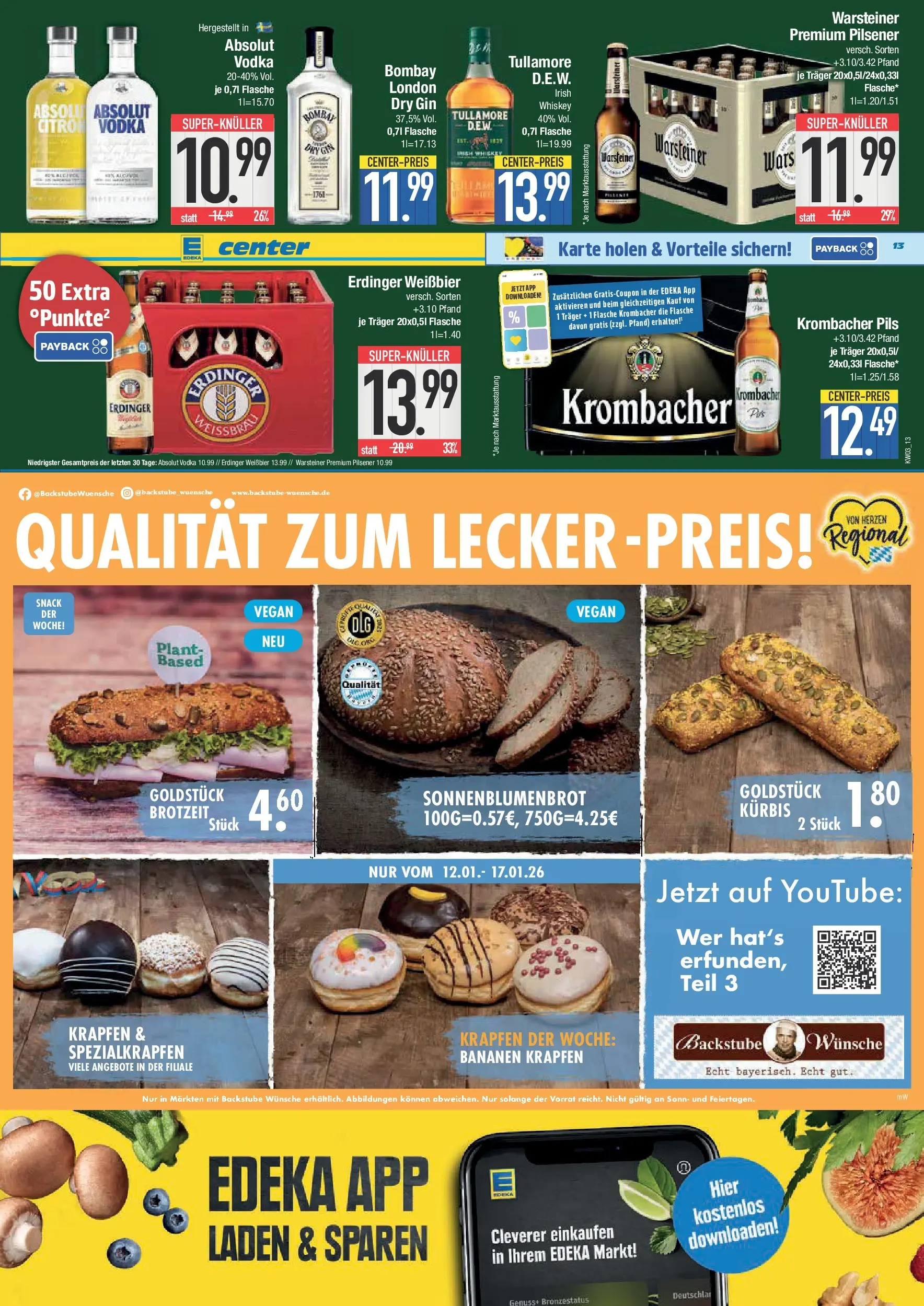 Edeka prospekt Bad Reichenhall	 (ab 11.01.2026) » Angebote Online | Seite: 13 | Produkte: Bananen, Warsteiner, Krombacher, Whiskey