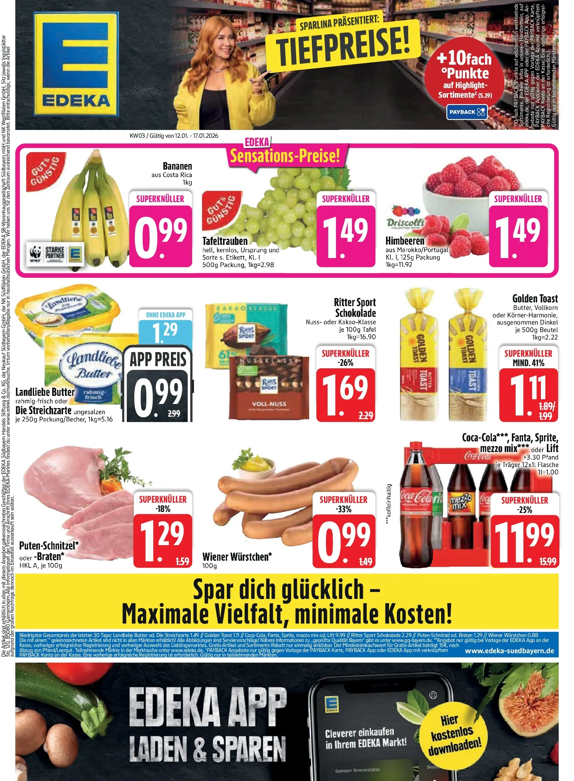 Edeka prospekt Inning/Ammersee	 (ab 11.01.2026) » Angebote Online | Seite: 3 | Produkte: Wiener wurstchen, Butter, Ritter sport, Putenschnitzel