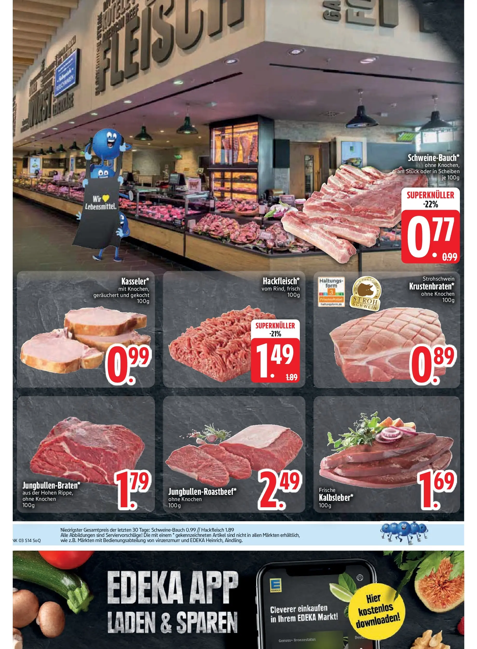 Edeka prospekt Inning/Ammersee	 (ab 11.01.2026) » Angebote Online | Seite: 16 | Produkte: Schweinebauch, Hackfleisch