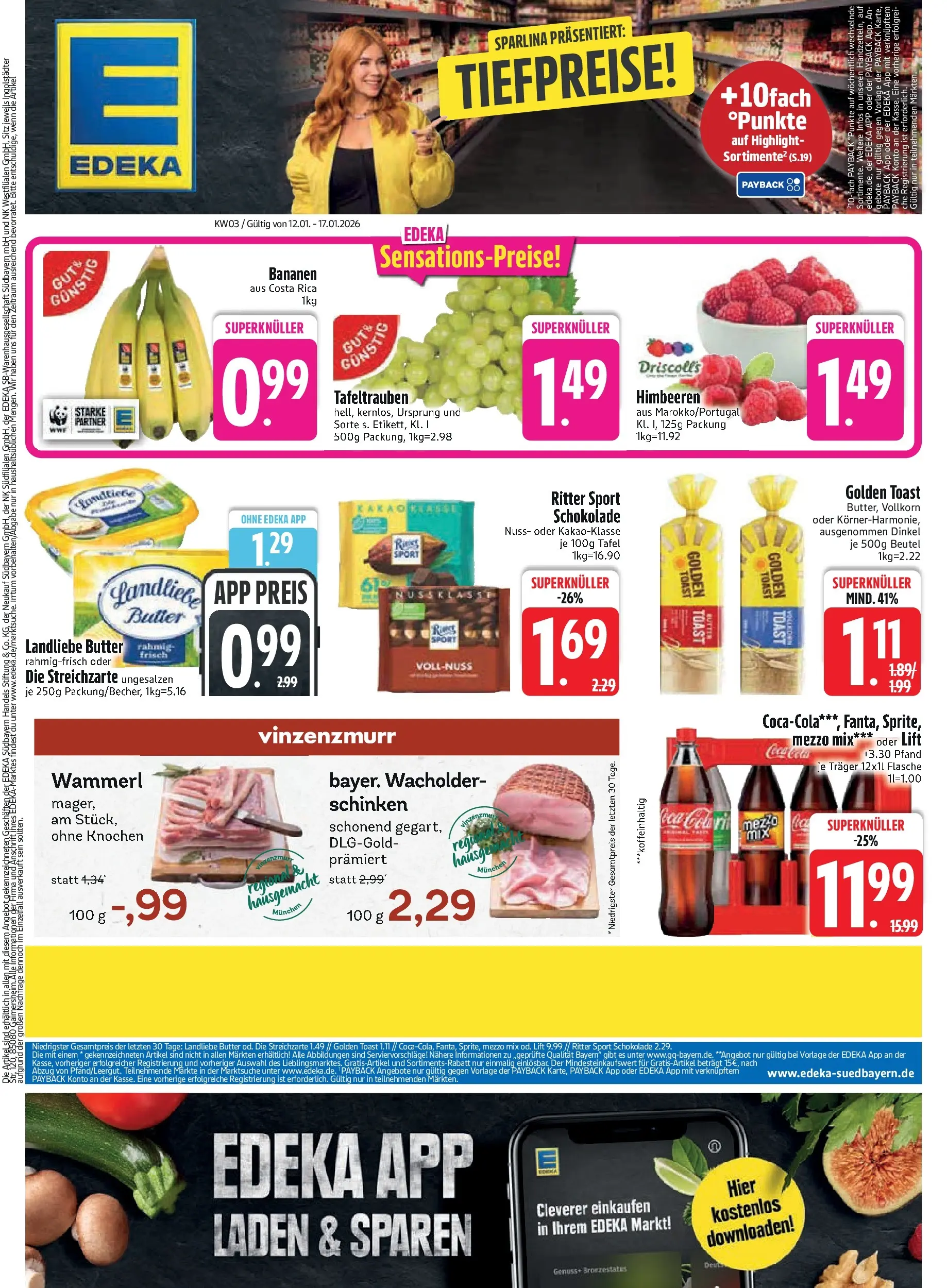 Edeka prospekt Ottobrunn	 (ab 11.01.2026) » Angebote Online | Seite: 3 | Produkte: Mezzo mix, Toast, Schokolade, Landliebe butter