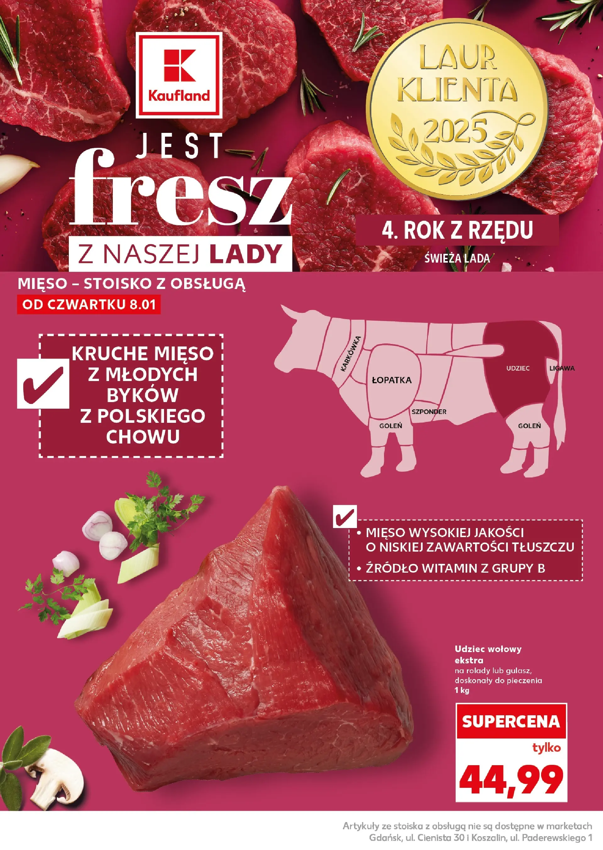 Kaufland gazetka - Super Sobota od 10.01.2026 - od jutra PDF | Strona: 16 | Produkty: Karkówka, Mięso