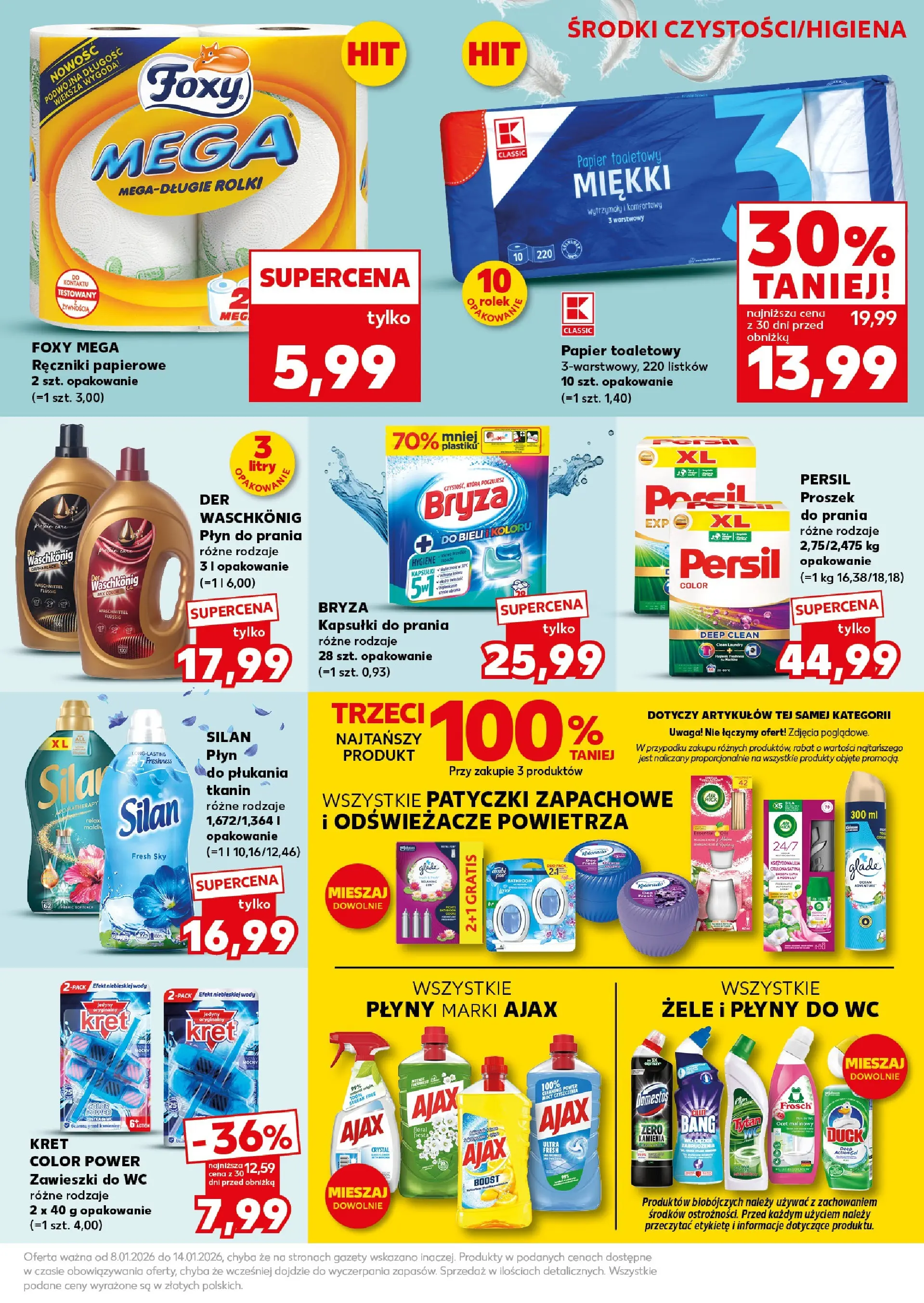 Kaufland gazetka - Super Sobota od 10.01.2026 - od jutra PDF | Strona: 27 | Produkty: Papier toaletowy, Rolki, Ręczniki papierowe, Odświeżacze powietrza
