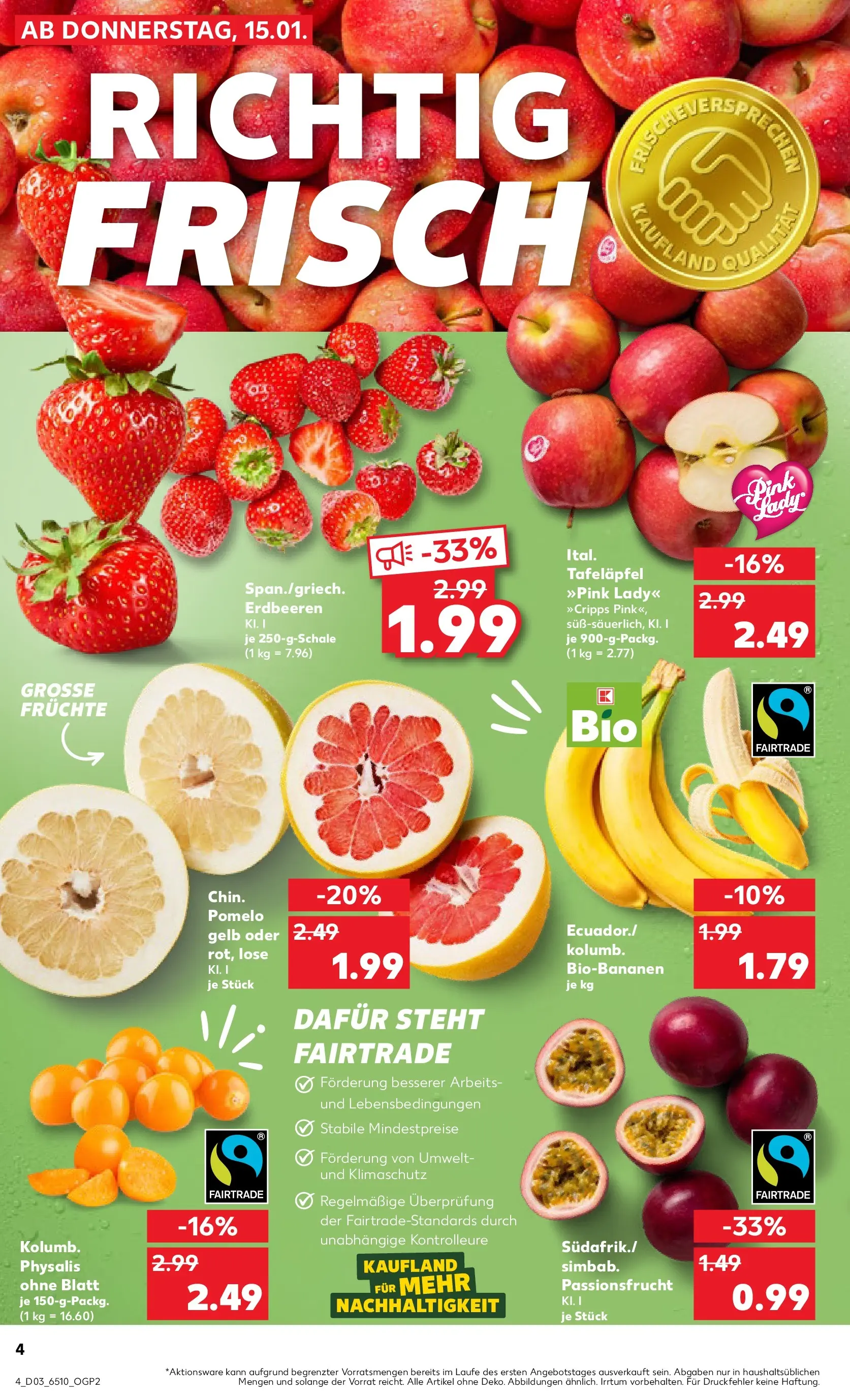 Prospekt Kaufland ab 14.01.2026 » Angebote Online zum Blättern | Seite: 4 | Produkte: Erdbeeren