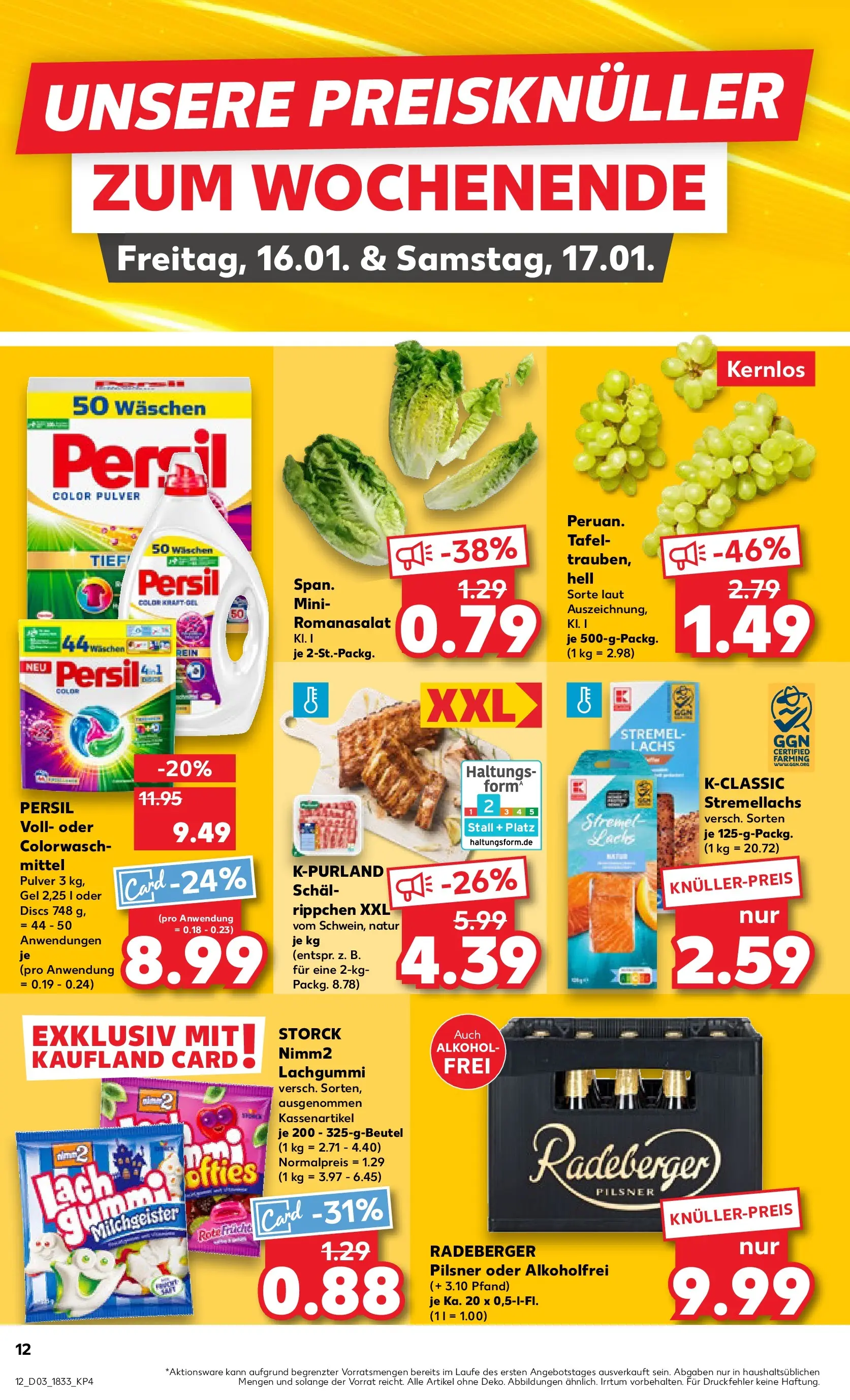 Prospekt Kaufland ab 14.01.2026 » Angebote Online zum Blättern | Seite: 12 | Produkte: Lachs, Schal, Radeberger pilsner, Persil