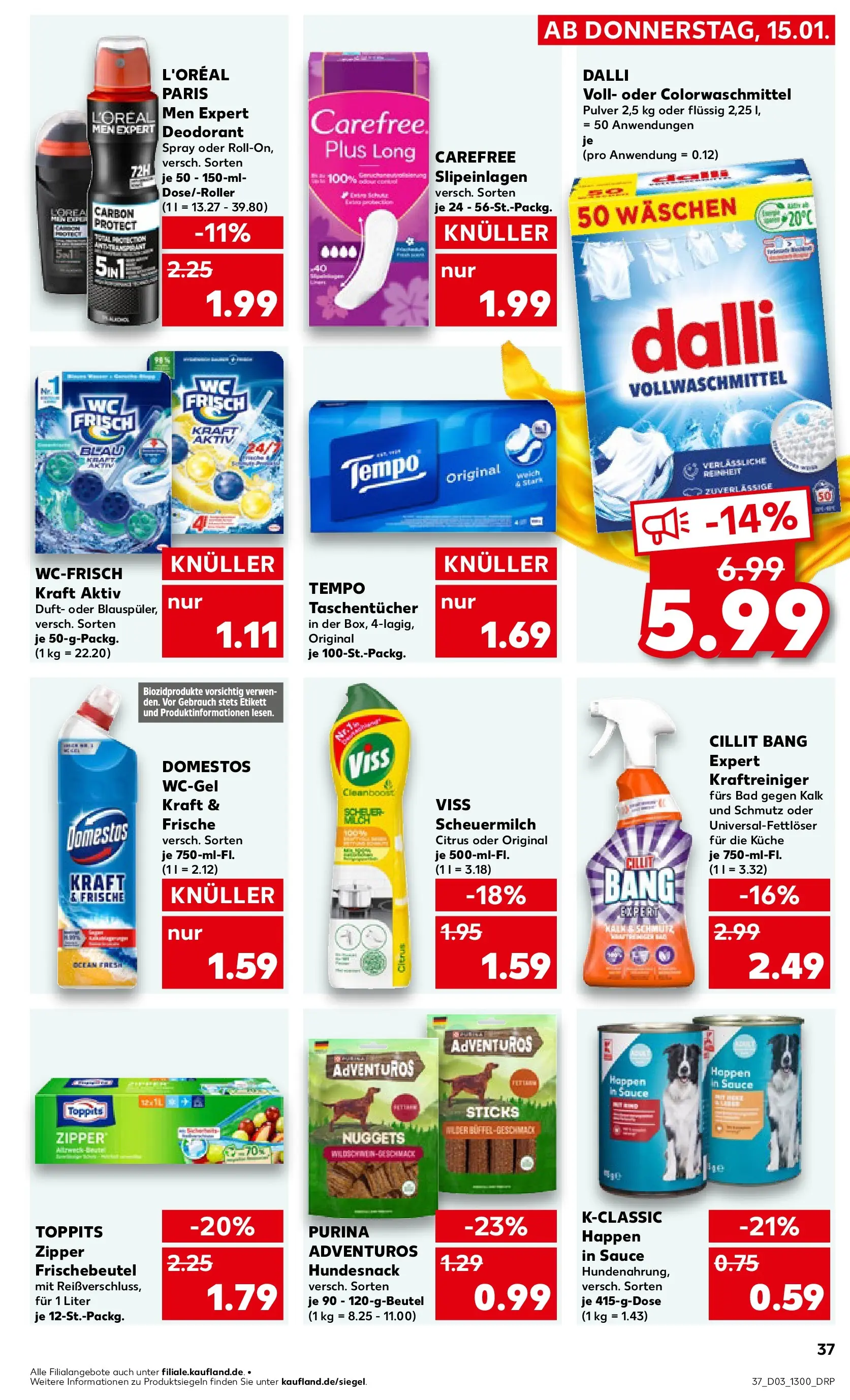 Prospekt Kaufland ab 14.01.2026 » Angebote Online zum Blättern | Seite: 37 | Produkte: Bad, Küche, Deodorant, Tempo