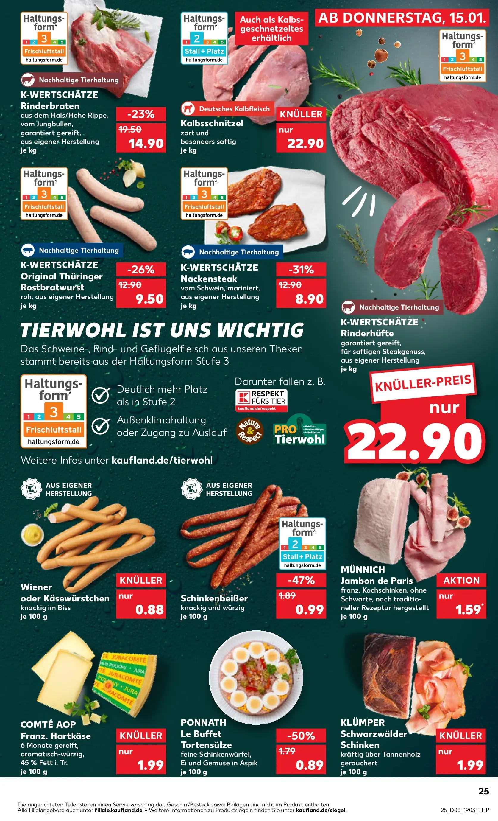 Prospekt Kaufland ab 15.01.2026 » Angebote Online zum Blättern | Seite: 25 | Produkte: Rinderbraten, Gemüse, Schinken, Steak