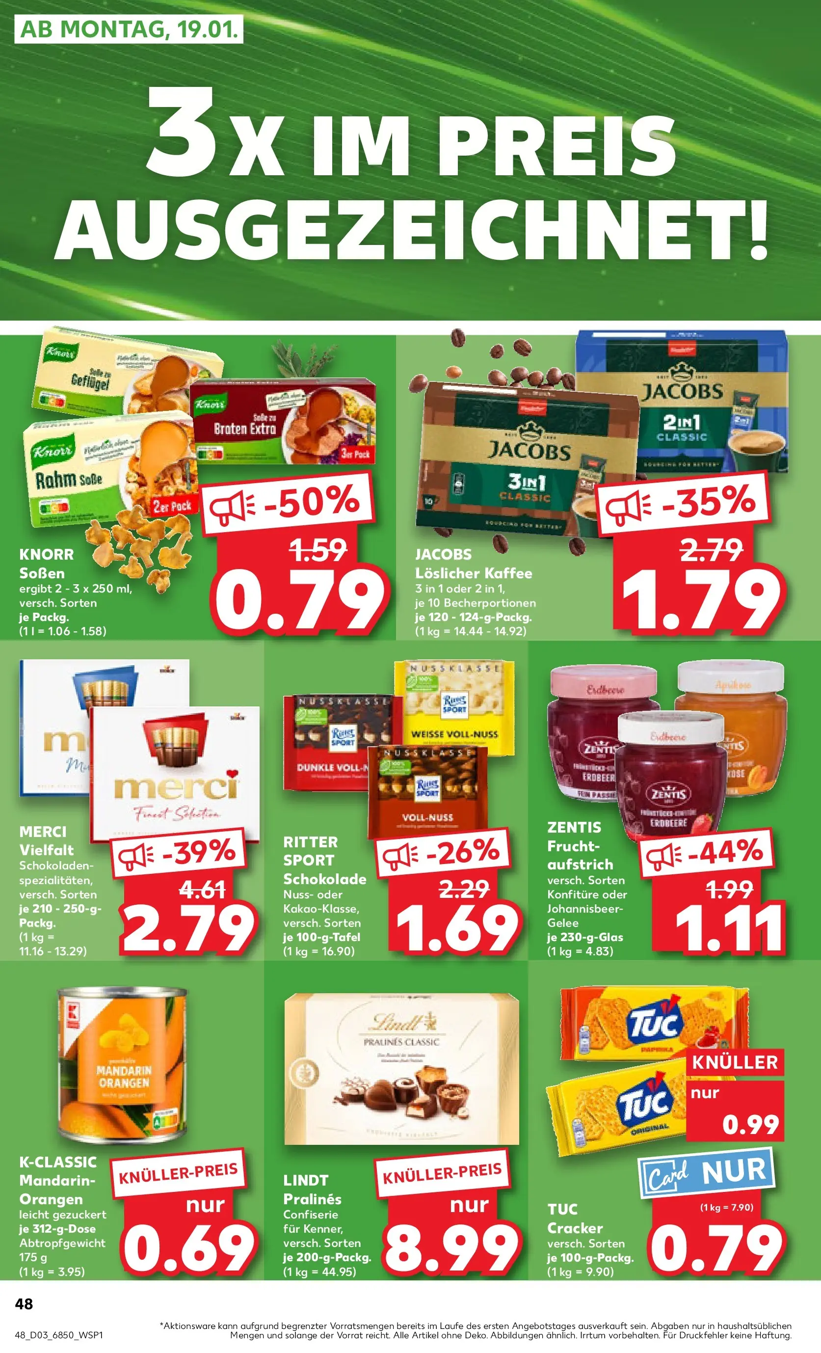 Prospekt Kaufland ab 15.01.2026 » Angebote Online zum Blättern | Seite: 48 | Produkte: Kaffee, Ritter sport, Soße, Lindt