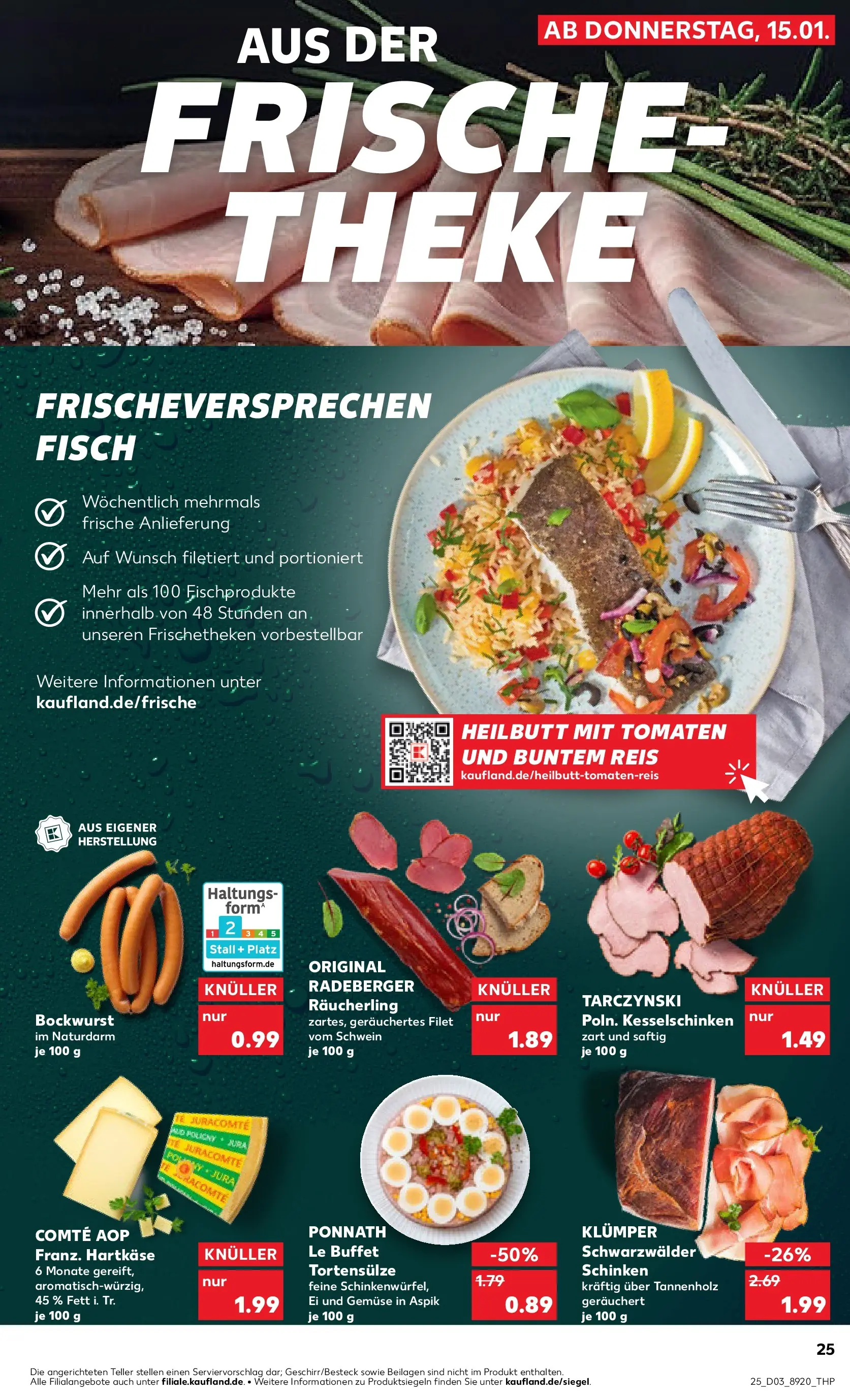 Prospekt Kaufland ab 15.01.2026 » Angebote Online zum Blättern | Seite: 25 | Produkte: Bockwurst, Jura, Tomaten, Schinken