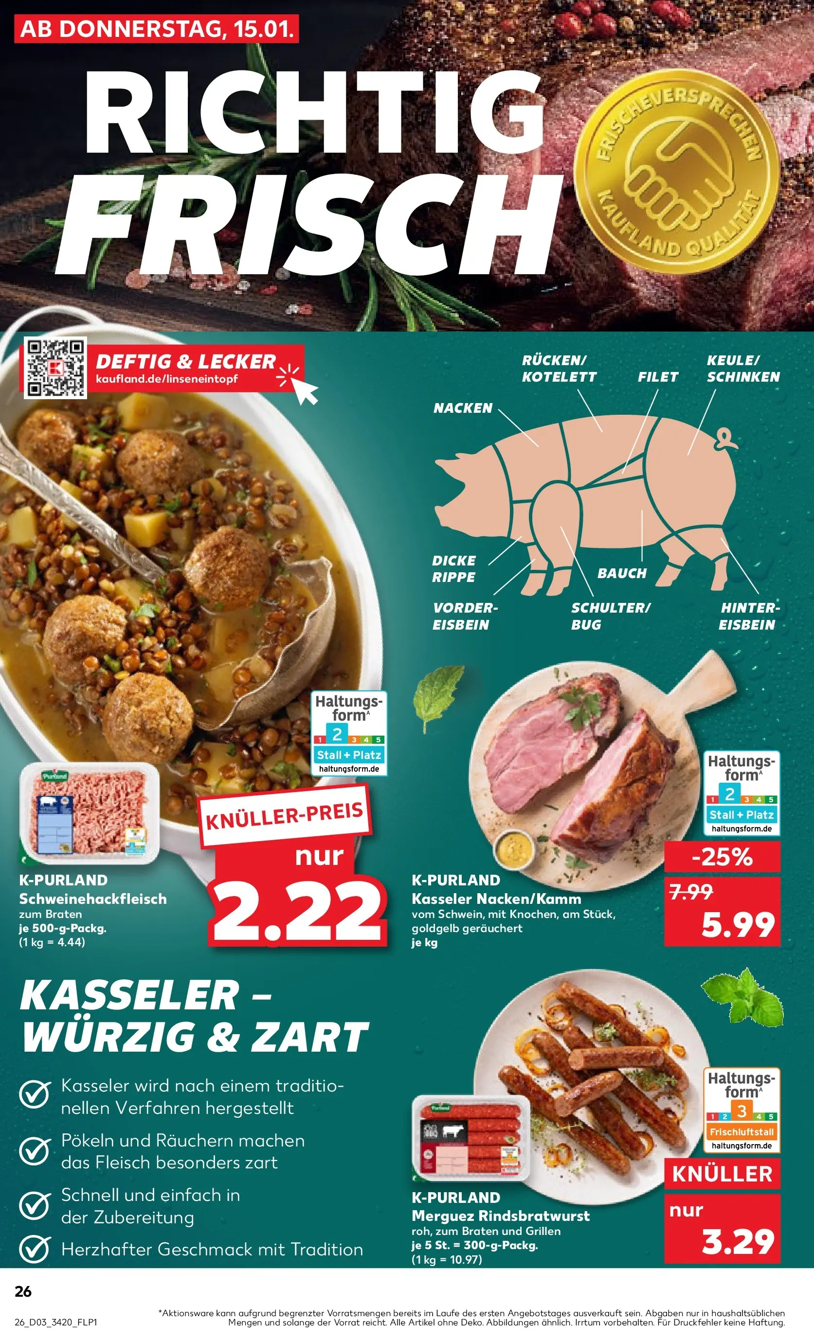 Prospekt Kaufland ab 15.01.2026 » Angebote Online zum Blättern | Seite: 26 | Produkte: Schinken, Fleisch