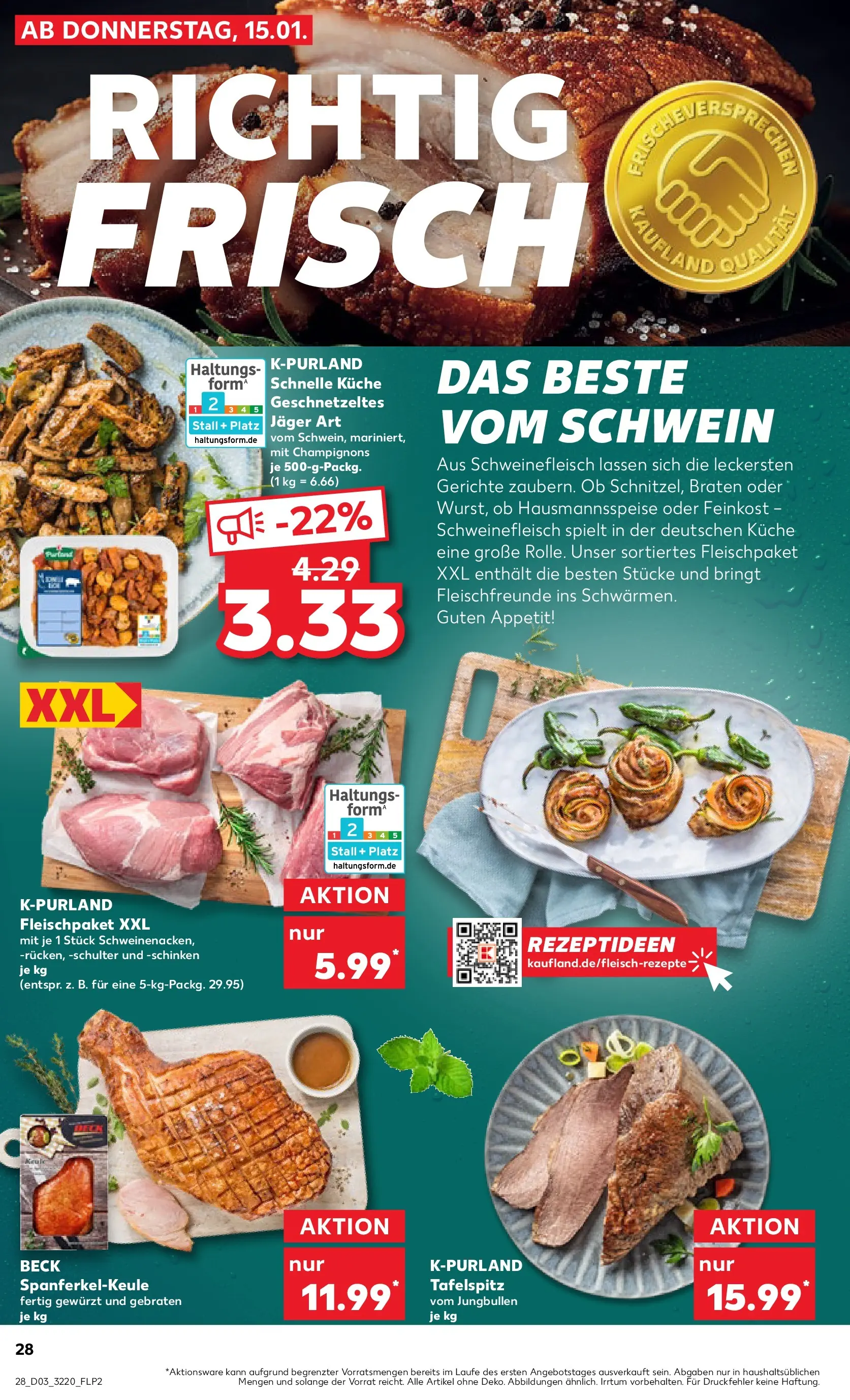 Prospekt Kaufland ab 15.01.2026 » Angebote Online zum Blättern | Seite: 28 | Produkte: Tafelspitz, Küche, Schinken, Schweinefleisch