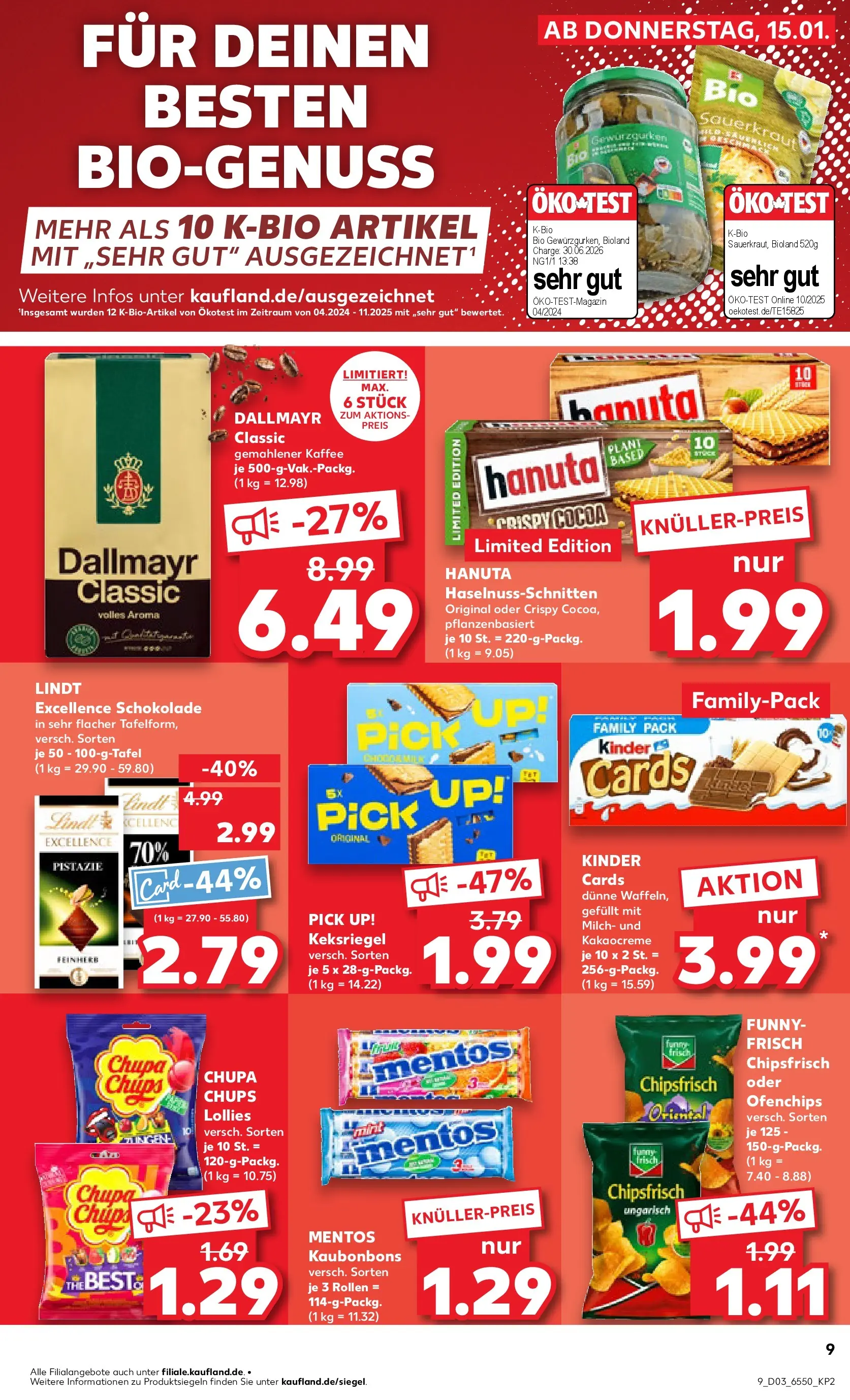 Prospekt Kaufland ab 15.01.2026 » Angebote Online zum Blättern | Seite: 9 | Produkte: Kaffee, Schokolade, Lindt, Chips