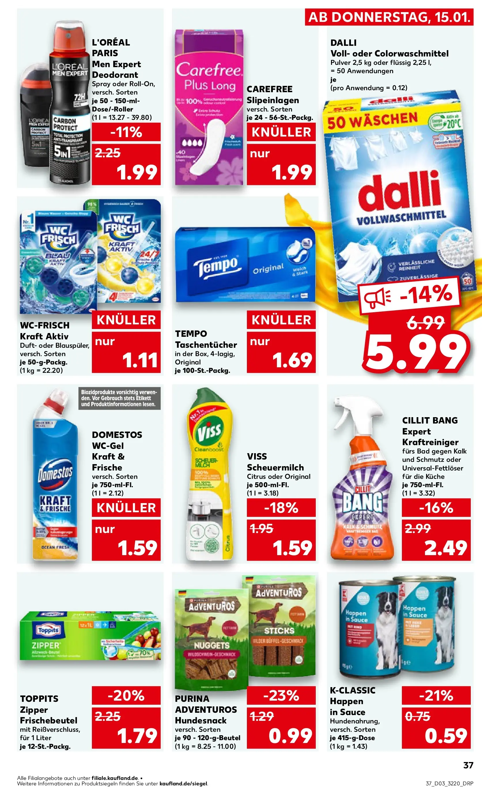 Prospekt Kaufland ab 15.01.2026 » Angebote Online zum Blättern | Seite: 37 | Produkte: Bad, Küche, Deodorant, Tempo