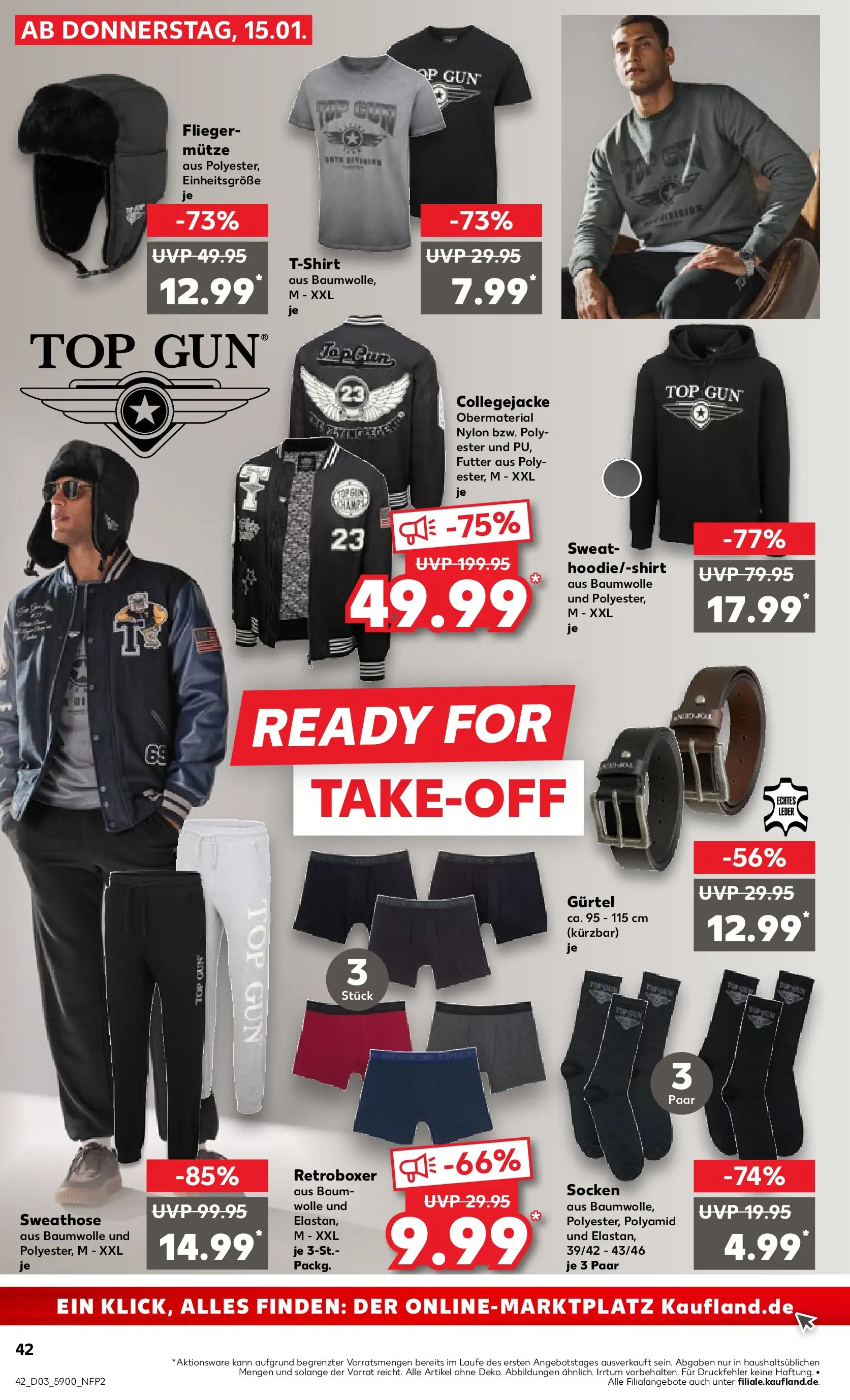 Prospekt Kaufland ab 15.01.2026 » Angebote Online zum Blättern | Seite: 42 | Produkte: Sweathose, T-Shirt, Hoodie, Socken