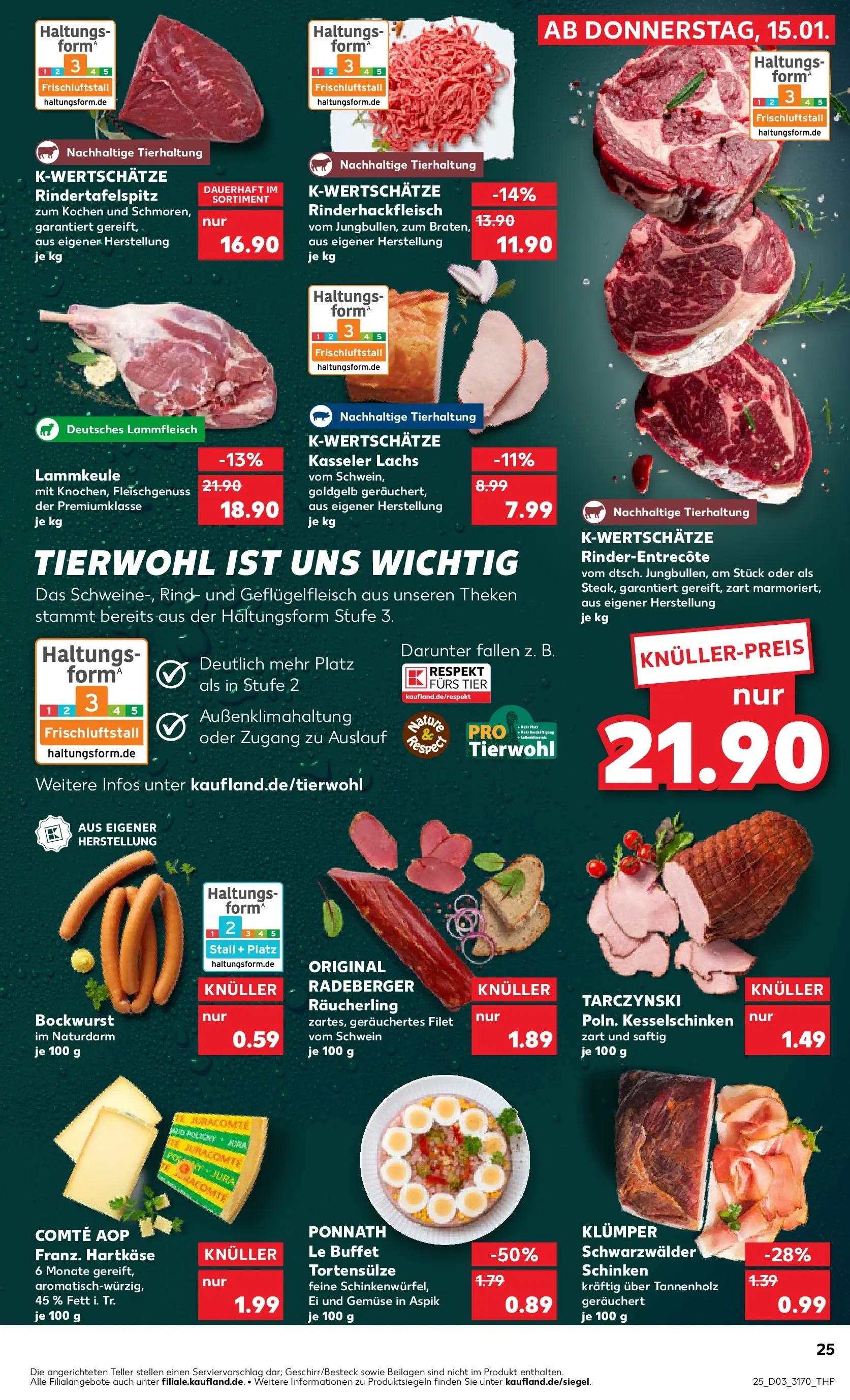 Prospekt Kaufland ab 15.01.2026 » Angebote Online zum Blättern | Seite: 25 | Produkte: Bockwurst, Jura, Lachs, Schinken