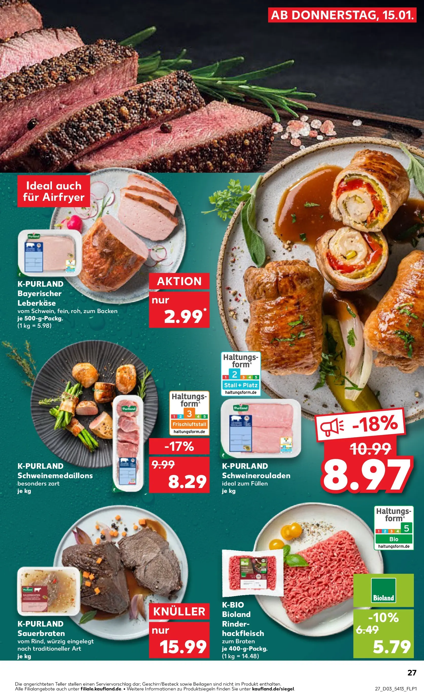 Prospekt Kaufland ab 15.01.2026 » Angebote Online zum Blättern | Seite: 27 | Produkte: Hackfleisch, Leberkase