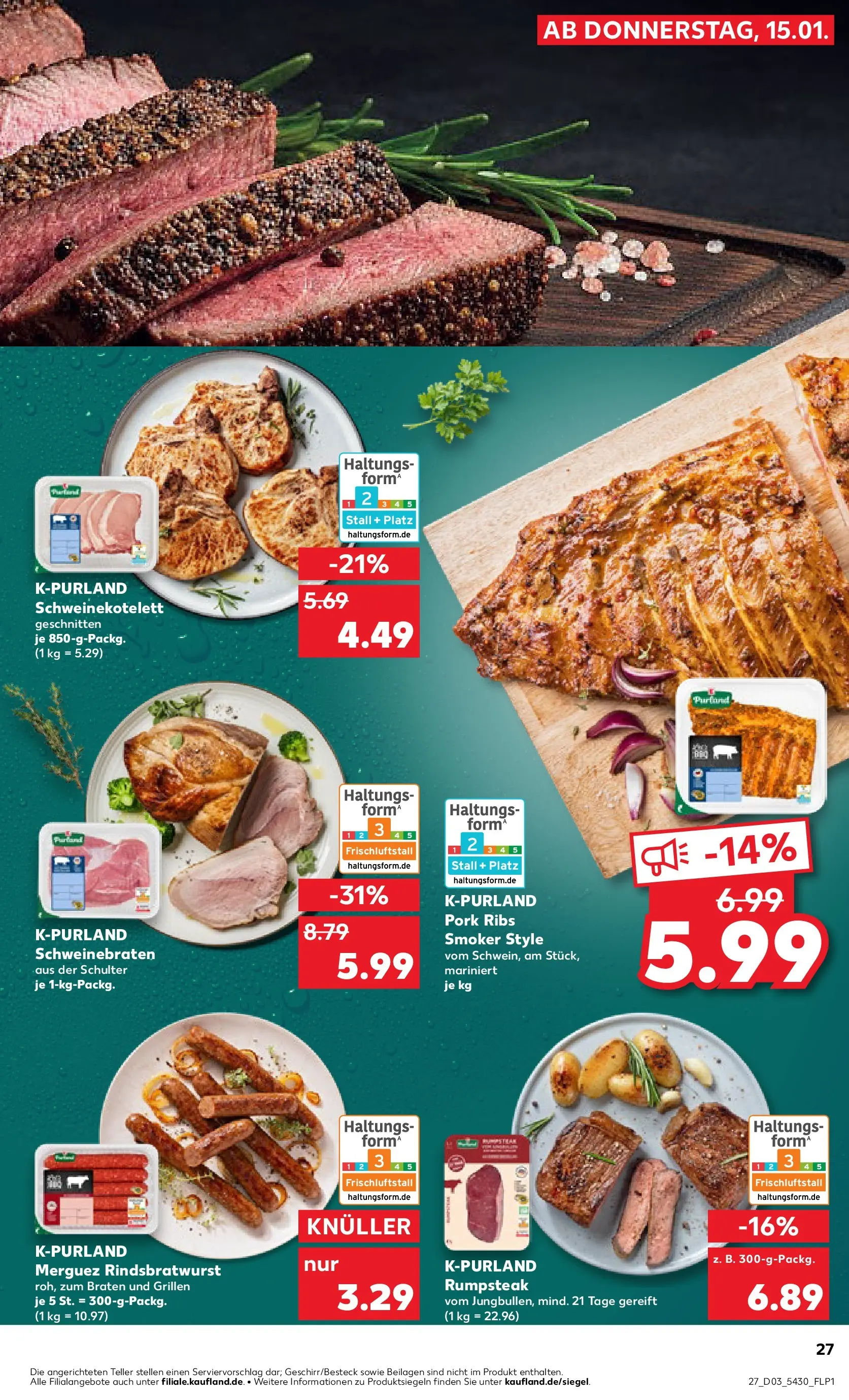Prospekt Kaufland ab 15.01.2026 » Angebote Online zum Blättern | Seite: 27 | Produkte: Rumpsteak, Steak