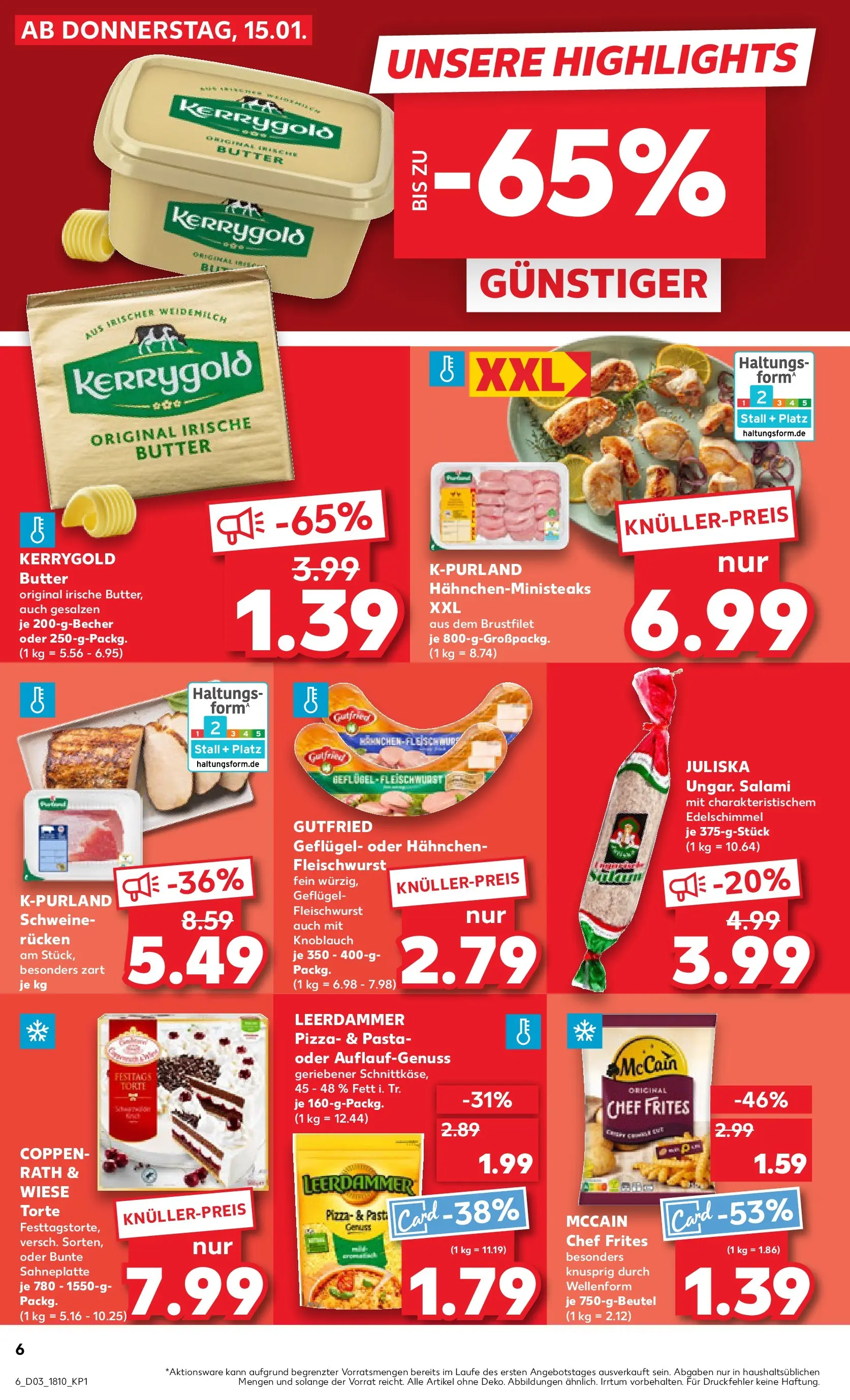 Prospekt Kaufland ab 15.01.2026 » Angebote Online zum Blättern | Seite: 6 | Produkte: Knoblauch, Pasta, Pizza, Kerrygold butter