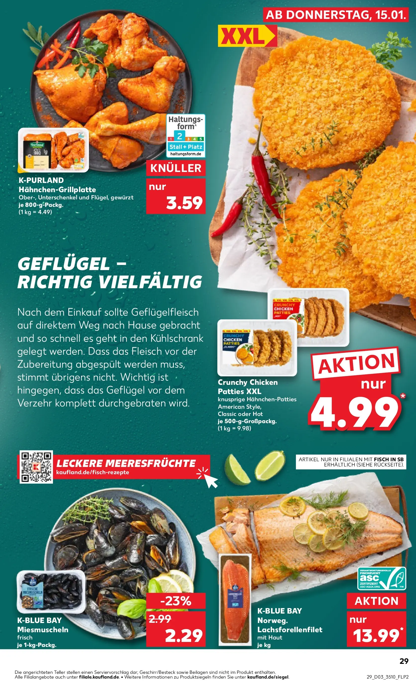 Prospekt Kaufland ab 15.01.2026 » Angebote Online zum Blättern | Seite: 29 | Produkte: Kühlschrank, Fisch, Meeresfrüchte, Fleisch
