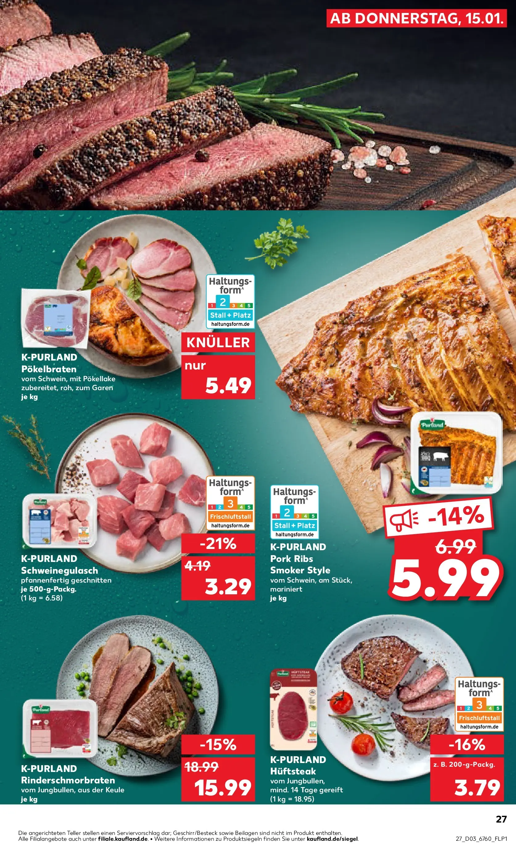 Prospekt Kaufland ab 15.01.2026 » Angebote Online zum Blättern | Seite: 27 | Produkte: Schweinegulasch