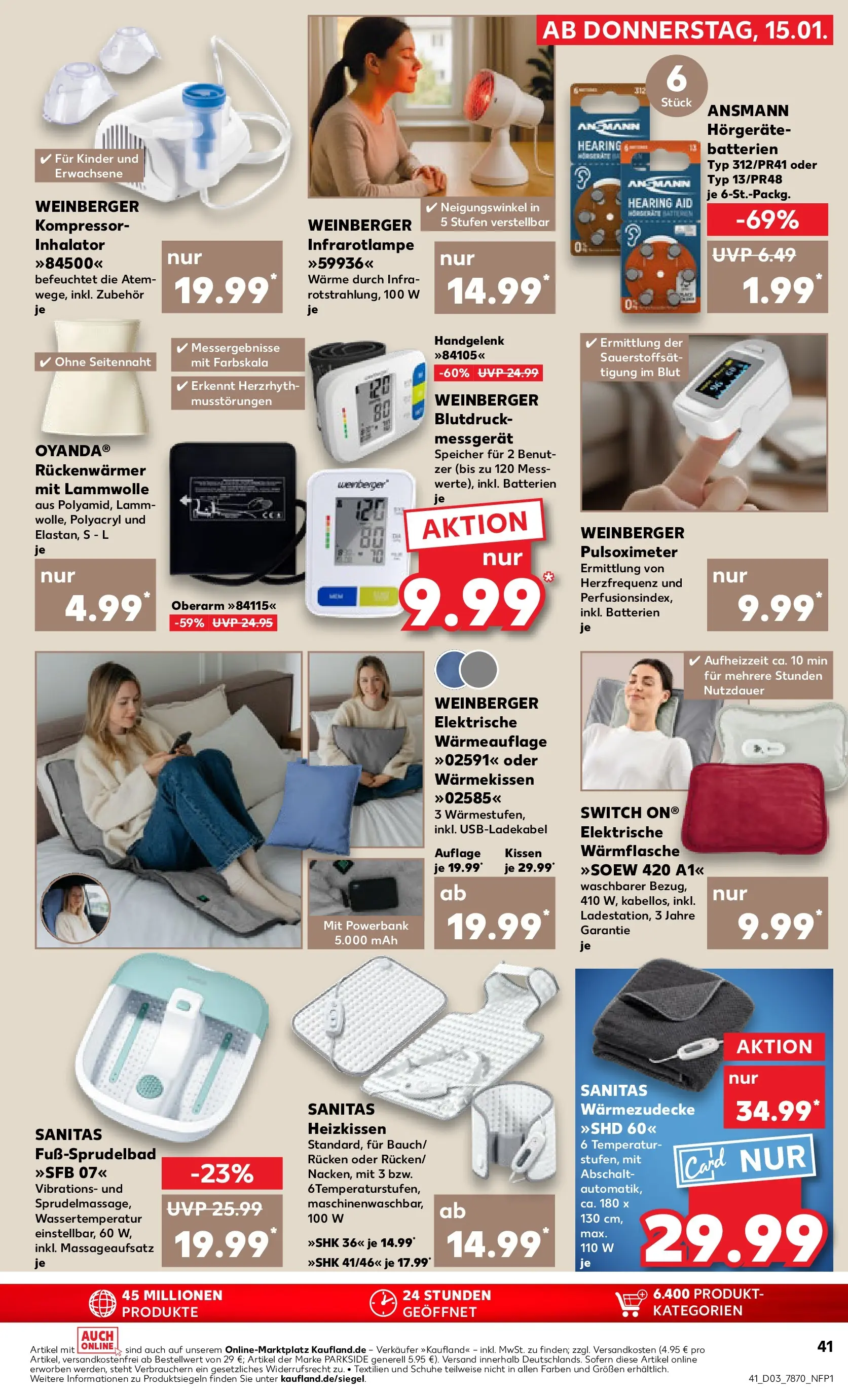Prospekt Kaufland ab 15.01.2026 » Angebote Online zum Blättern | Seite: 41 | Produkte: Kissen, Heizkissen, Powerbank, Monitor