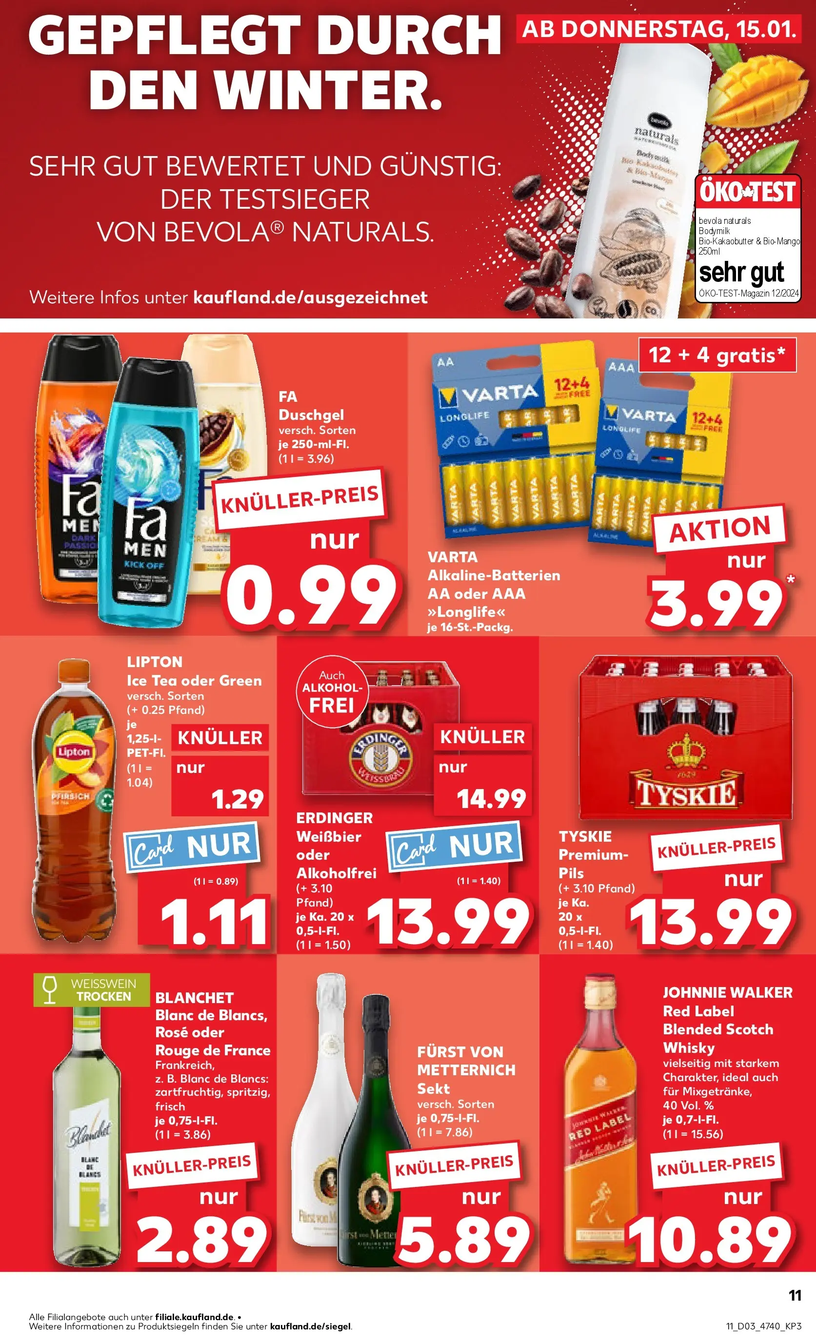 Prospekt Kaufland ab 15.01.2026 » Angebote Online zum Blättern | Seite: 11 | Produkte: Whisky, Tyskie, Rouge, Pfirsich