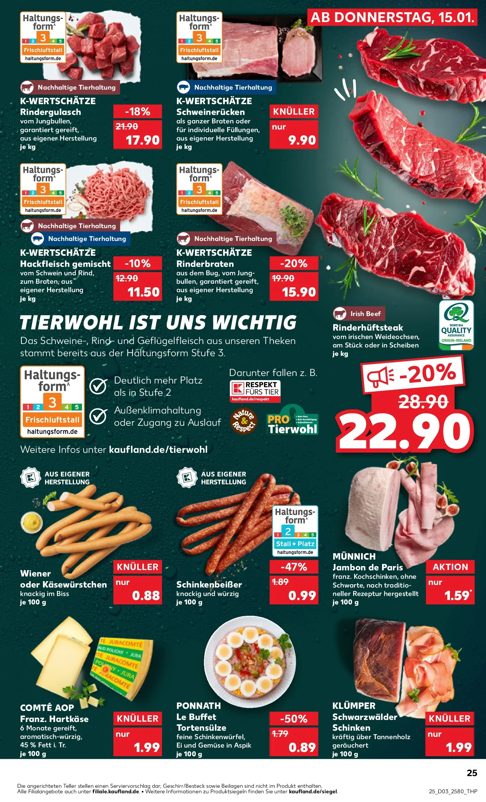 Prospekt Kaufland ab 15.01.2026 » Angebote Online zum Blättern | Seite: 25 | Produkte: Rinderbraten, Jura, Schweinerucken, Steak