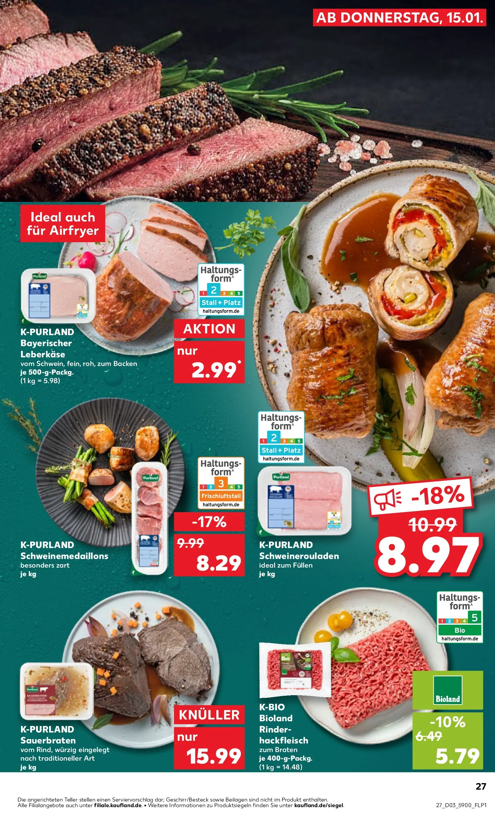 Prospekt Kaufland ab 15.01.2026 » Angebote Online zum Blättern | Seite: 27 | Produkte: Hackfleisch, Leberkase