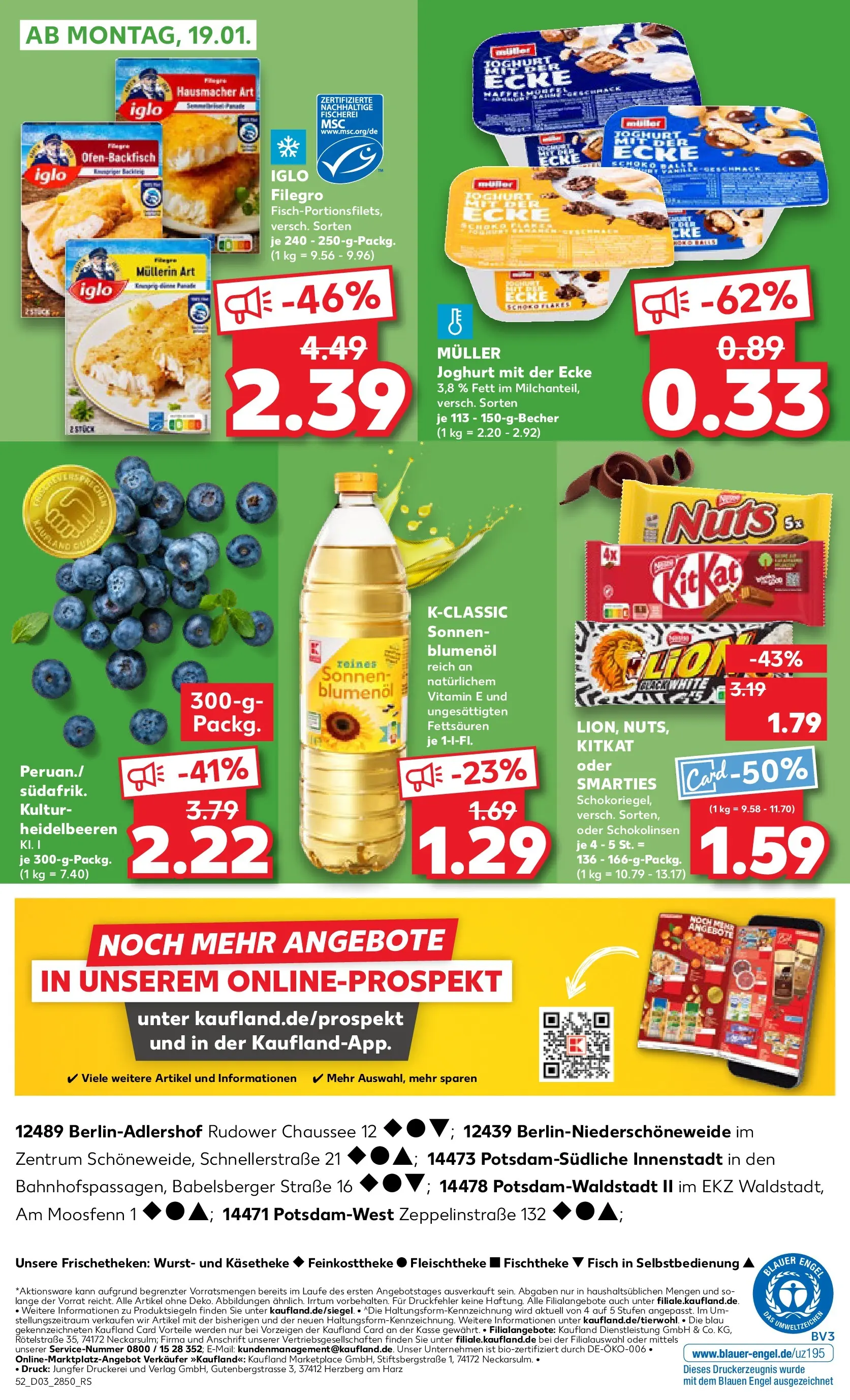 Prospekt Kaufland ab 15.01.2026 » Angebote Online zum Blättern | Seite: 52 | Produkte: Joghurt, Smarties, Heidelbeeren, Wurst