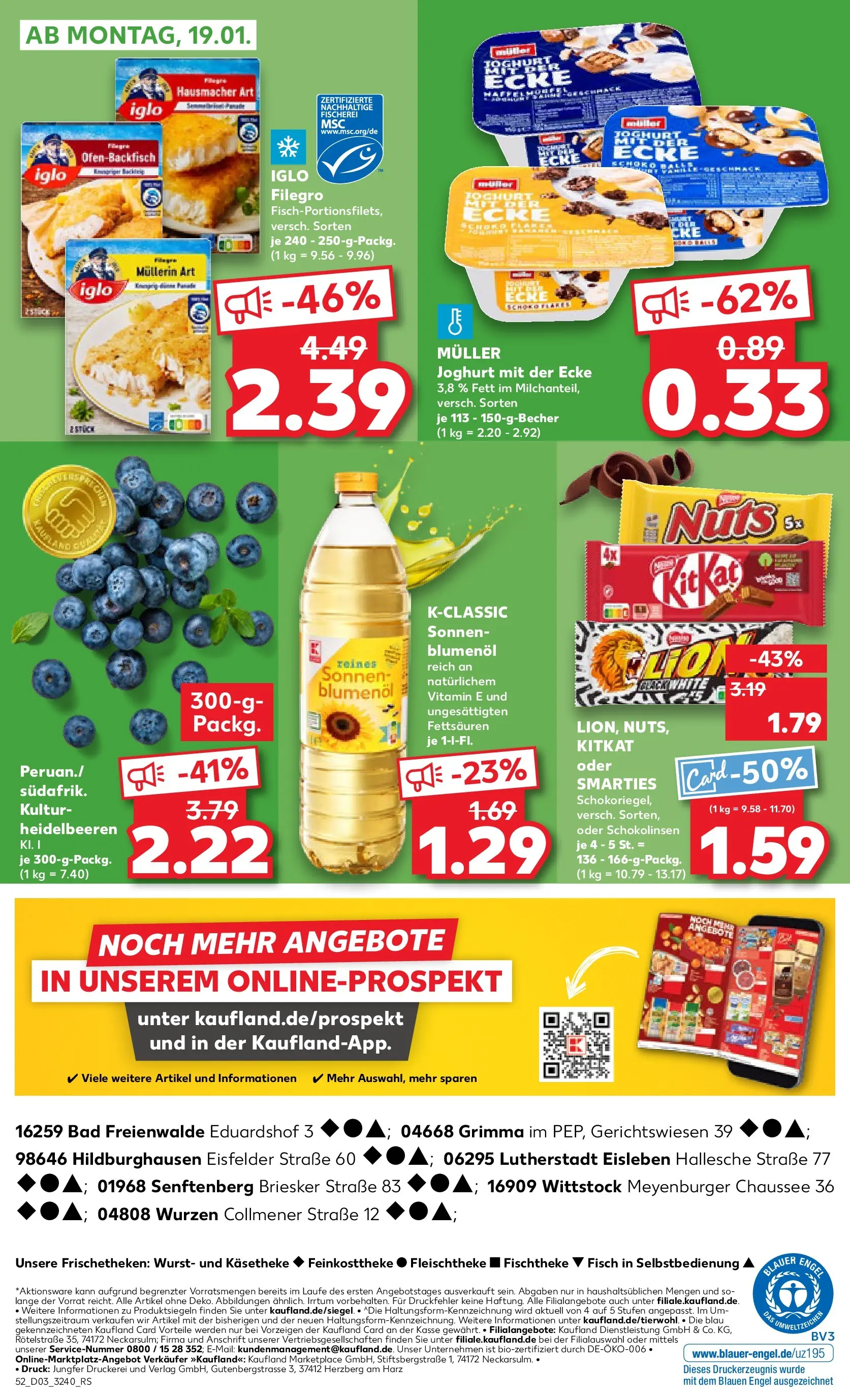 Prospekt Kaufland ab 15.01.2026 » Angebote Online zum Blättern | Seite: 52 | Produkte: Joghurt, Iglo, Smarties, Wurst