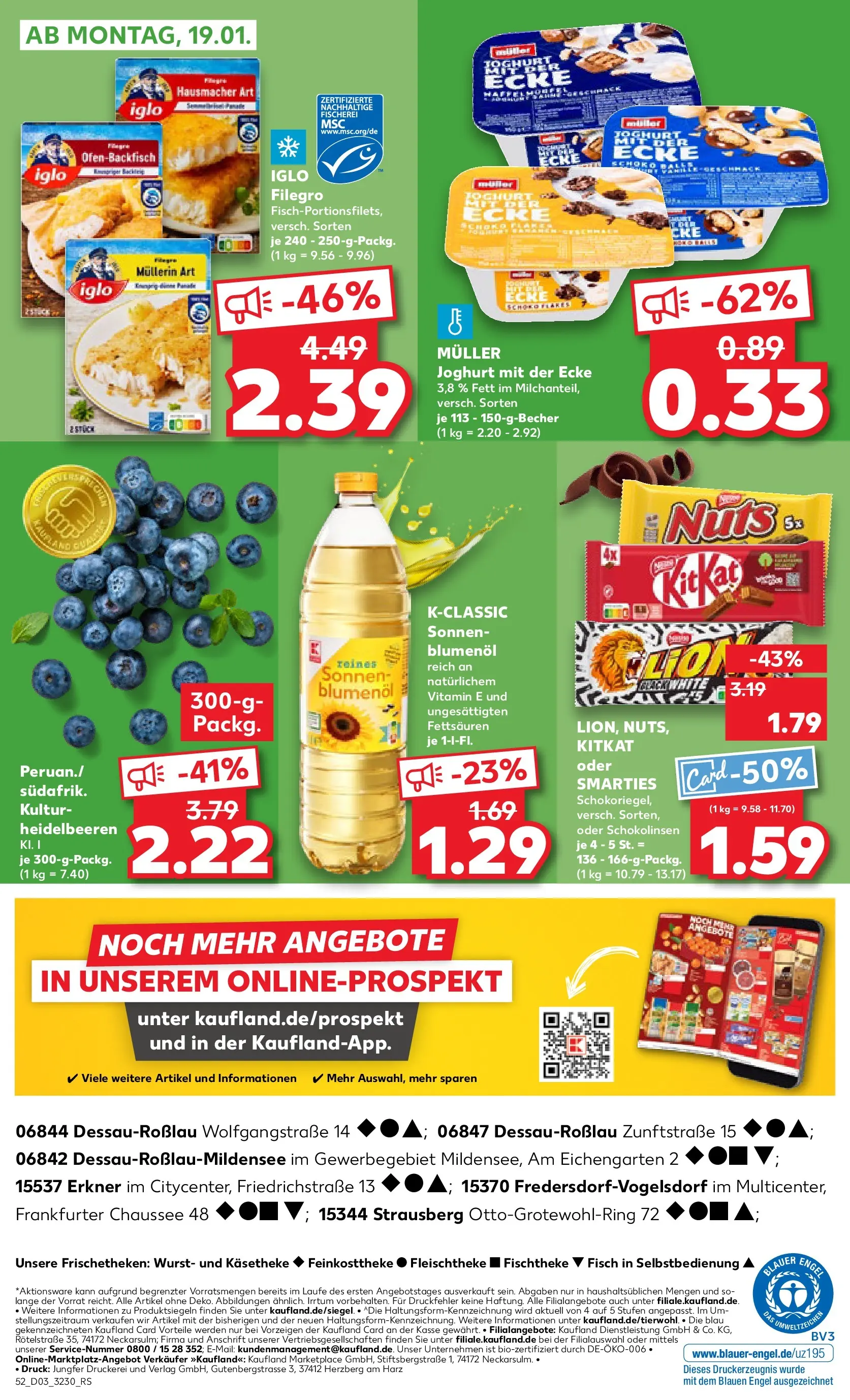 Prospekt Kaufland ab 15.01.2026 » Angebote Online zum Blättern | Seite: 52 | Produkte: Joghurt, Smarties, Heidelbeeren, Wurst