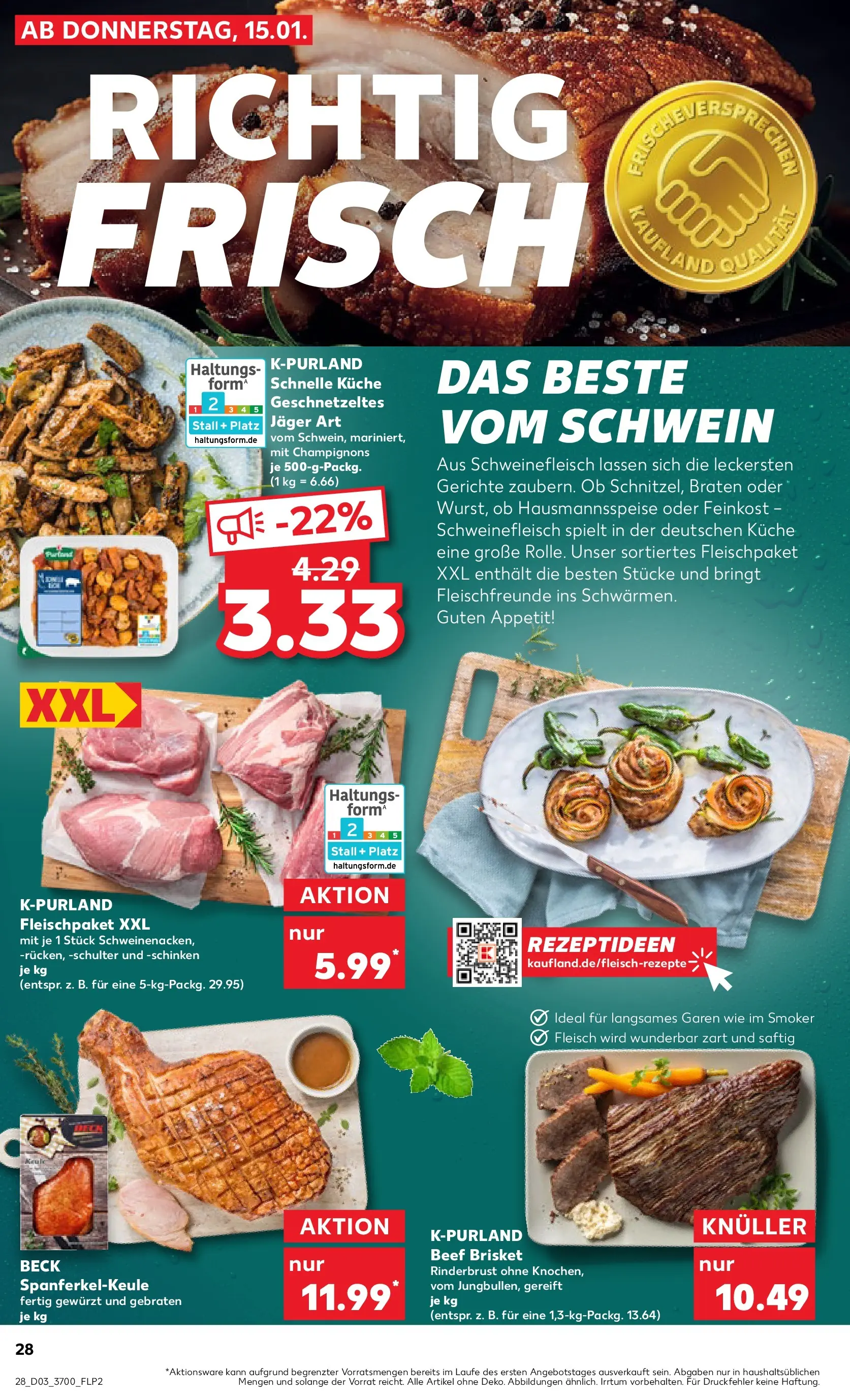 Prospekt Kaufland ab 15.01.2026 » Angebote Online zum Blättern | Seite: 28 | Produkte: Küche, Champignons, Schinken, Schweinefleisch