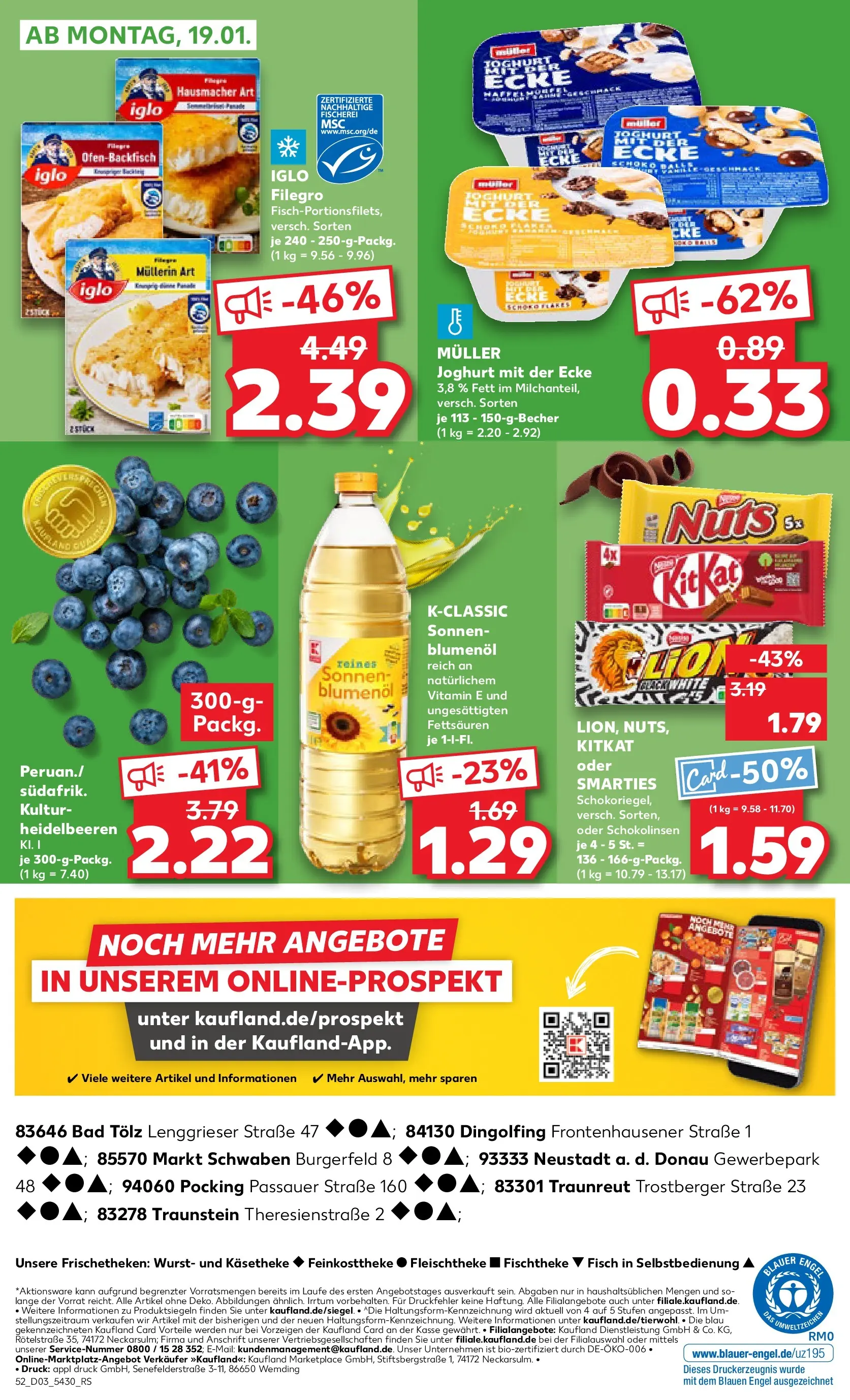 Prospekt Kaufland ab 15.01.2026 » Angebote Online zum Blättern | Seite: 52 | Produkte: Joghurt, Bad, Heidelbeeren, Wurst