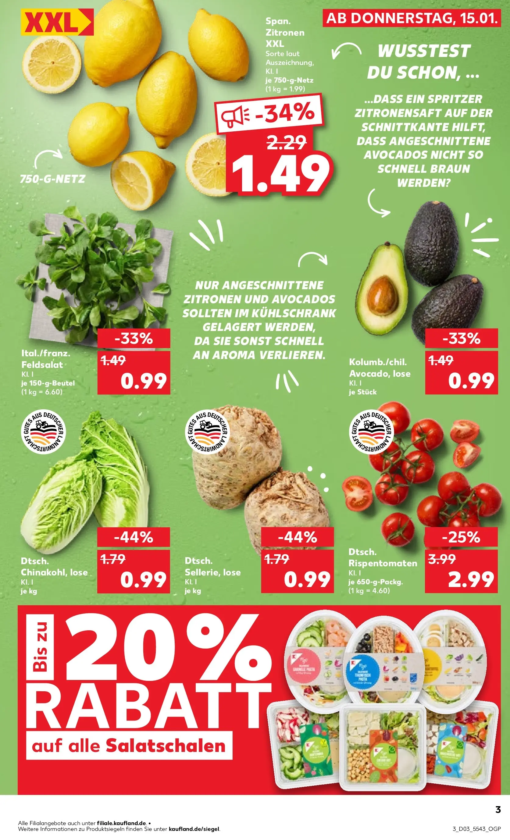 Prospekt Kaufland ab 15.01.2026 » Angebote Online zum Blättern | Seite: 11 | Produkte: Kühlschrank, Avocado, Zitronen