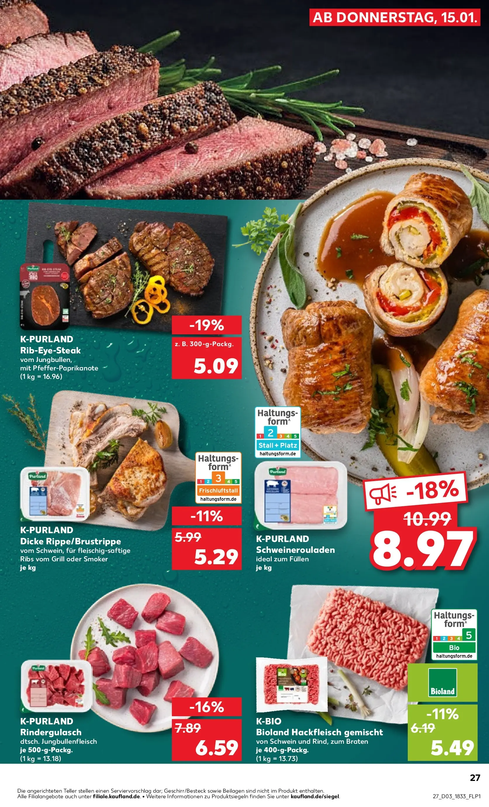 Prospekt Kaufland ab 15.01.2026 » Angebote Online zum Blättern | Seite: 35 | Produkte: Grill, Rindergulasch, Steak, Hackfleisch