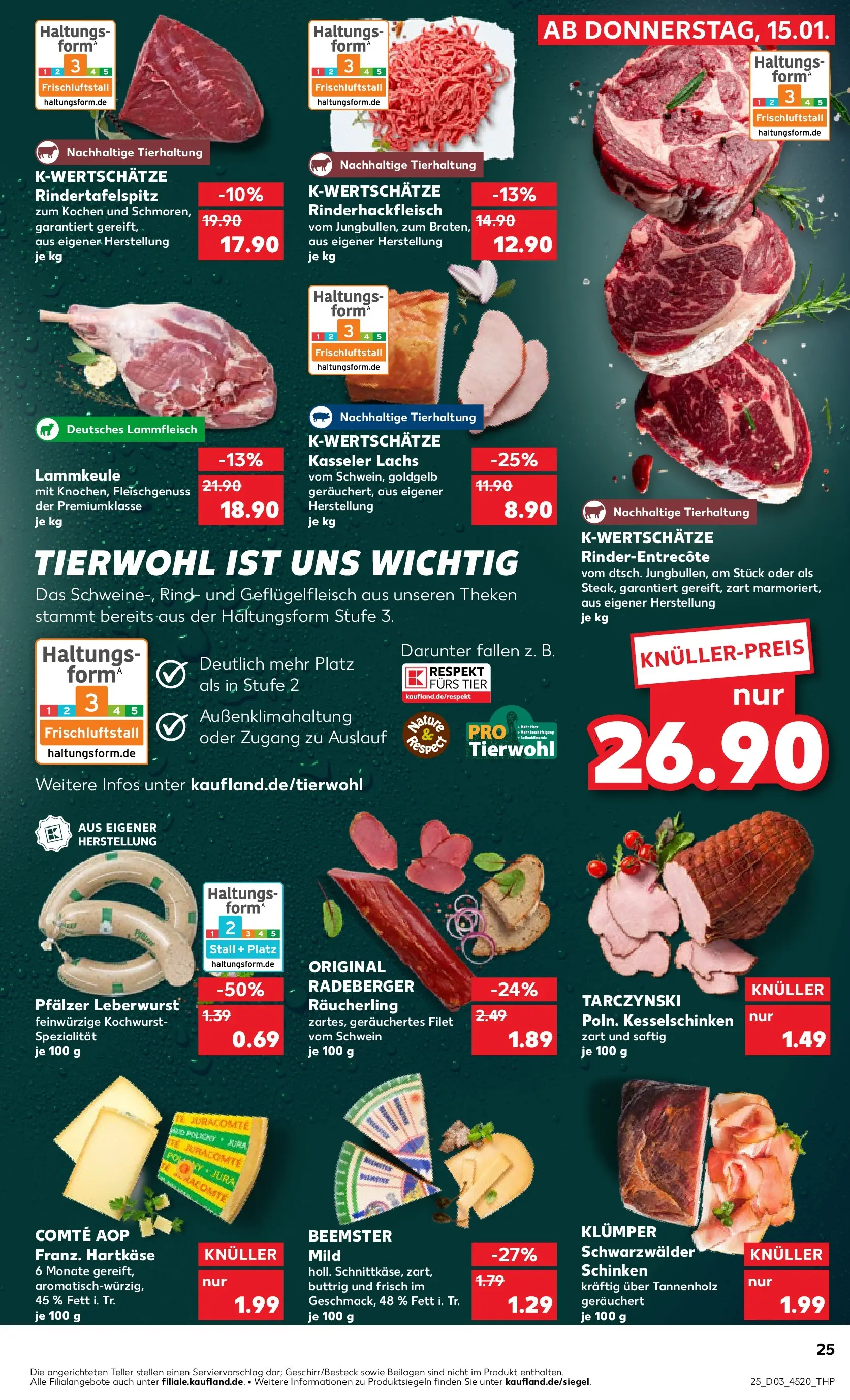Prospekt Kaufland ab 15.01.2026 » Angebote Online zum Blättern | Seite: 25 | Produkte: Jura, Lammkeule, Lachs, Schinken