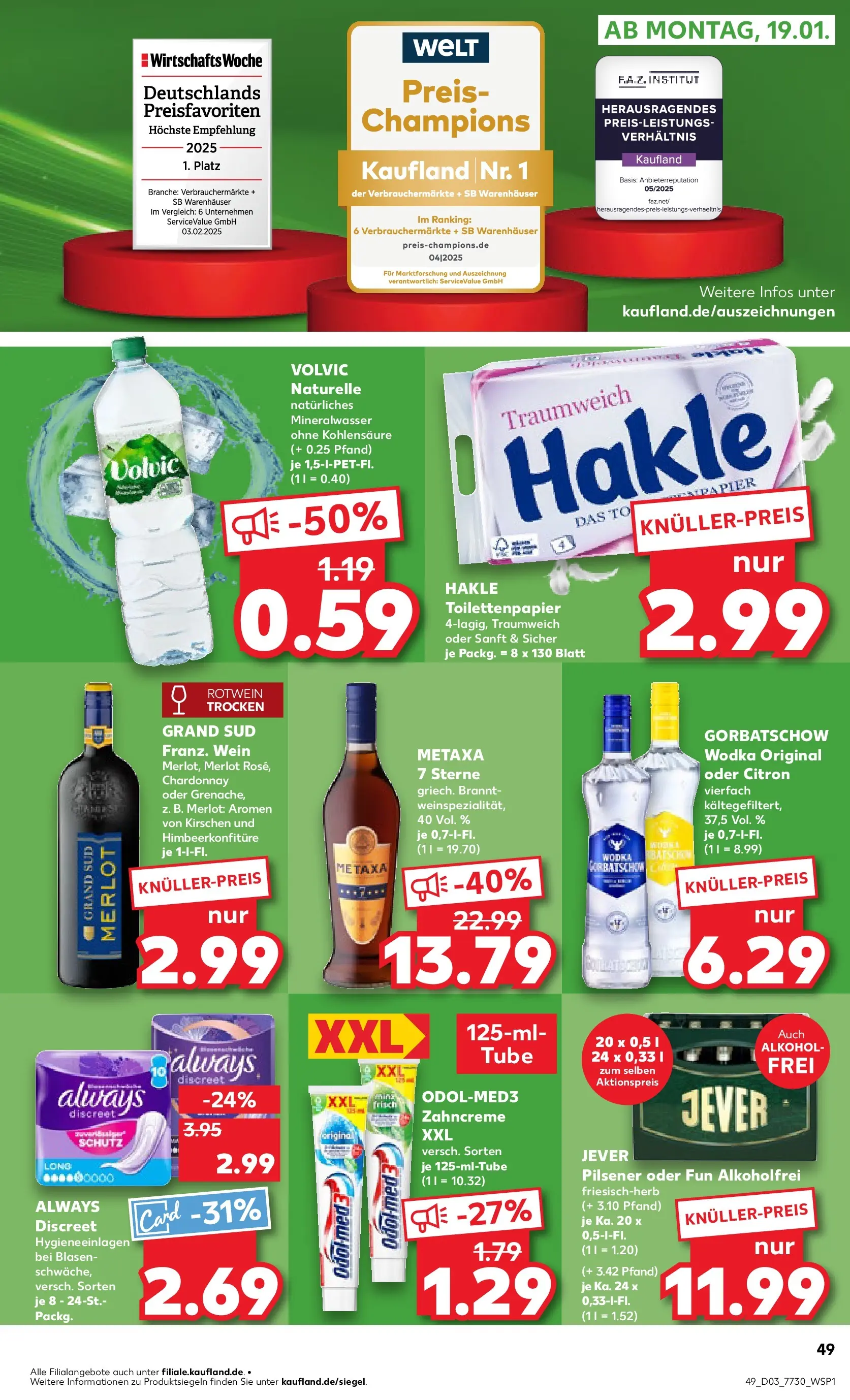 Prospekt Kaufland ab 15.01.2026 » Angebote Online zum Blättern | Seite: 49 | Produkte: Kirschen, Wein, Volvic, Toilettenpapier